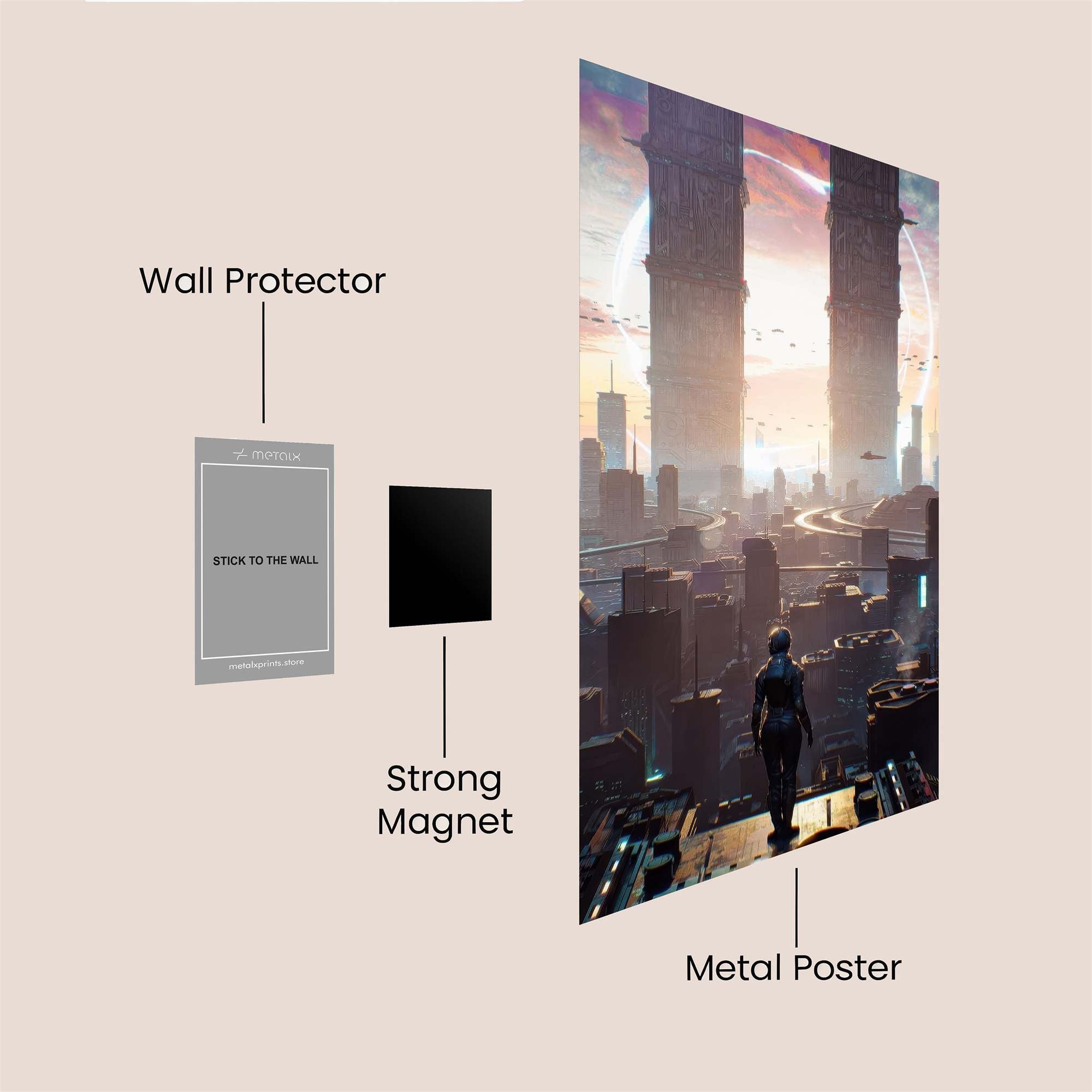 Futuristic Horizon Safe Wall Magnetic / M