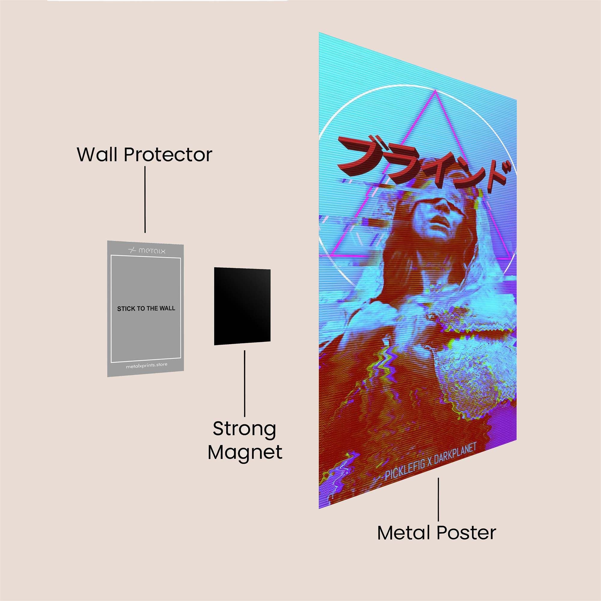 Glitch Dreamscape Safe Wall Magnetic / M