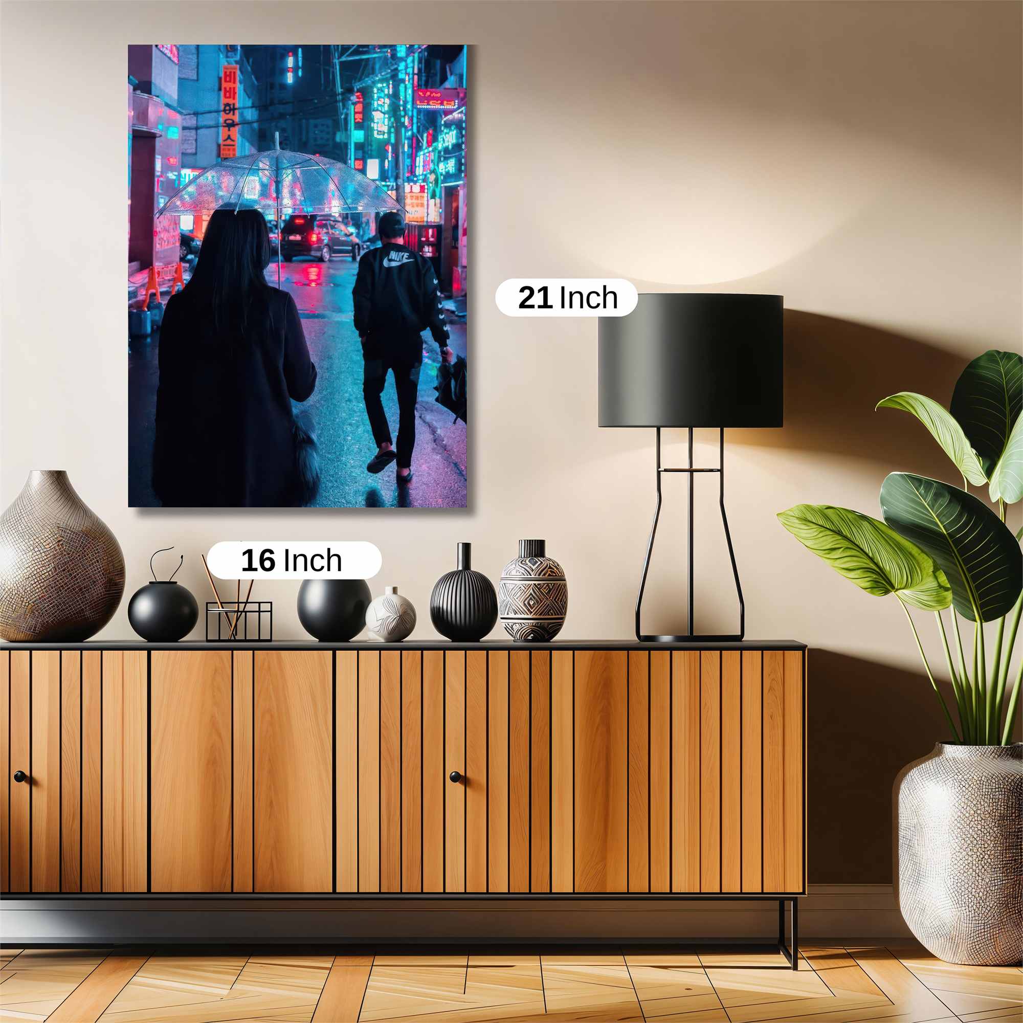 Neon Rainscape Safe Wall Magnetic / M