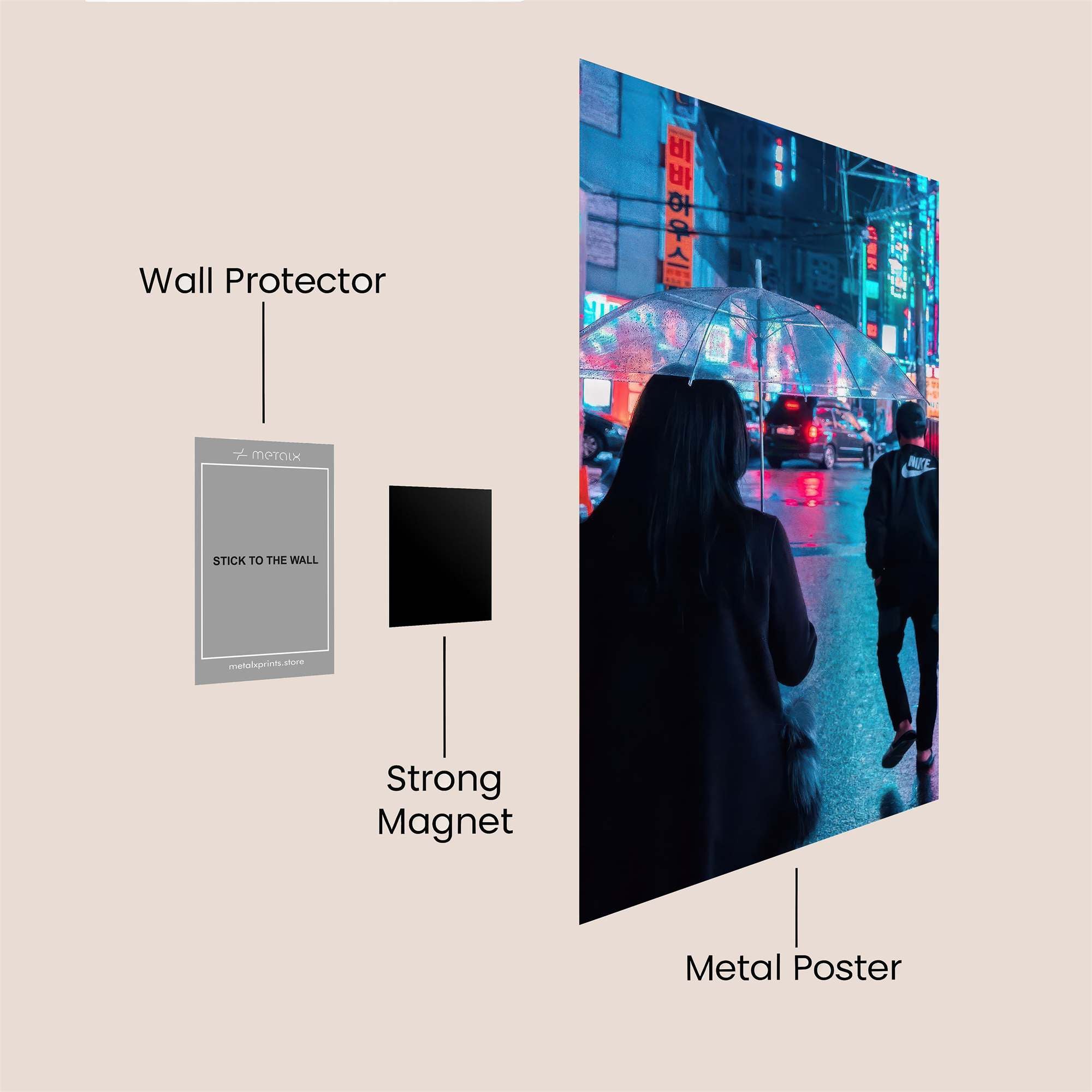 Neon Rainscape Safe Wall Magnetic / M