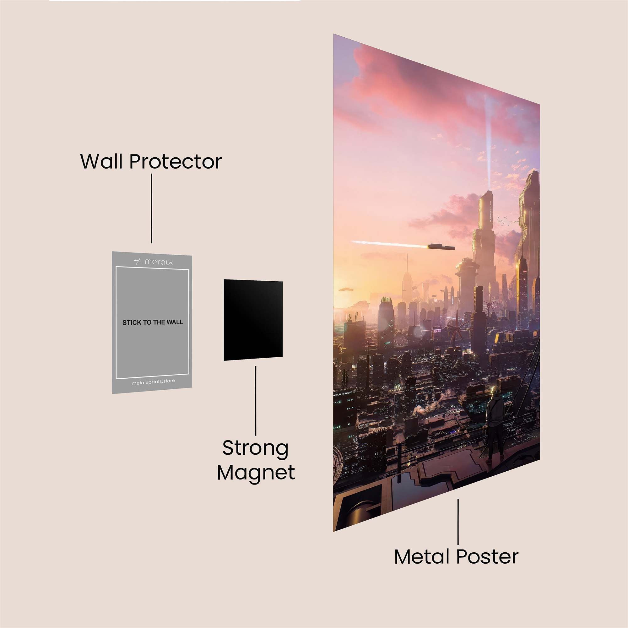 Futuristic Dreamscape Safe Wall Magnetic / M