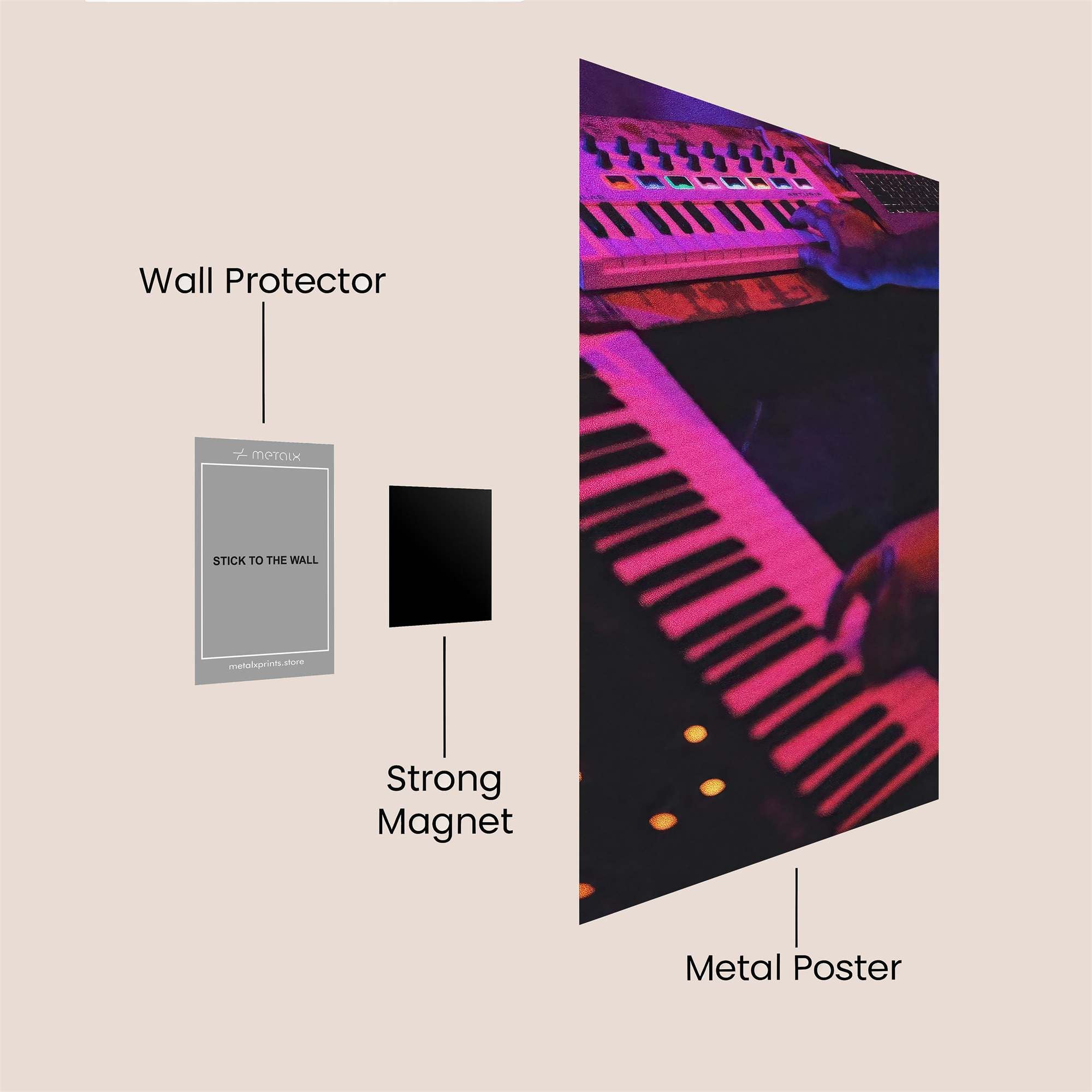 Synthwave Serenade Safe Wall Magnetic / M