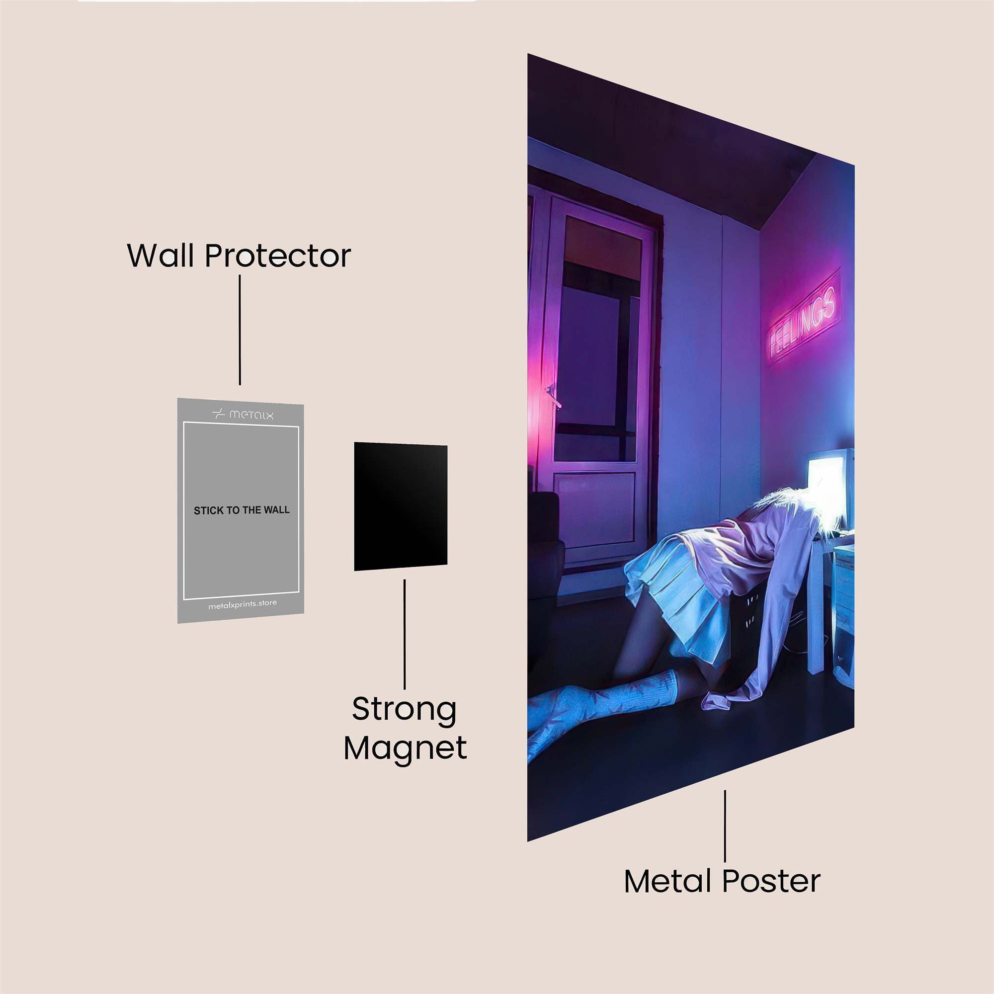 Retro Reverie Safe Wall Magnetic / M