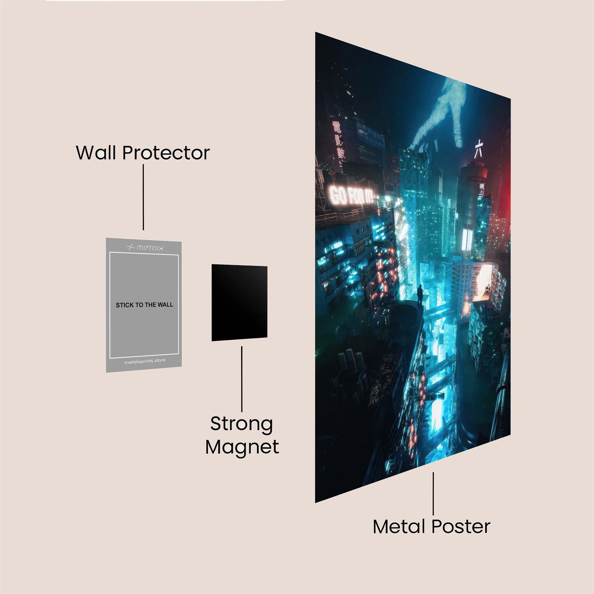 Neon Dreamscape Safe Wall Magnetic / M