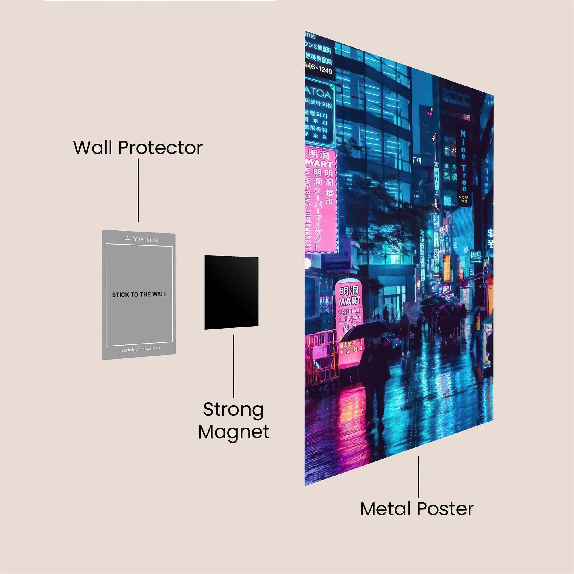 Neon Serenity Safe Wall Magnetic / M