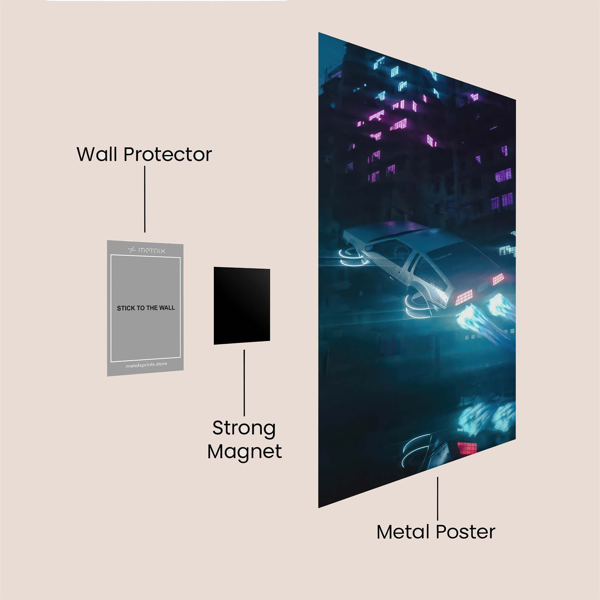 Futuristic Glide Safe Wall Magnetic / M