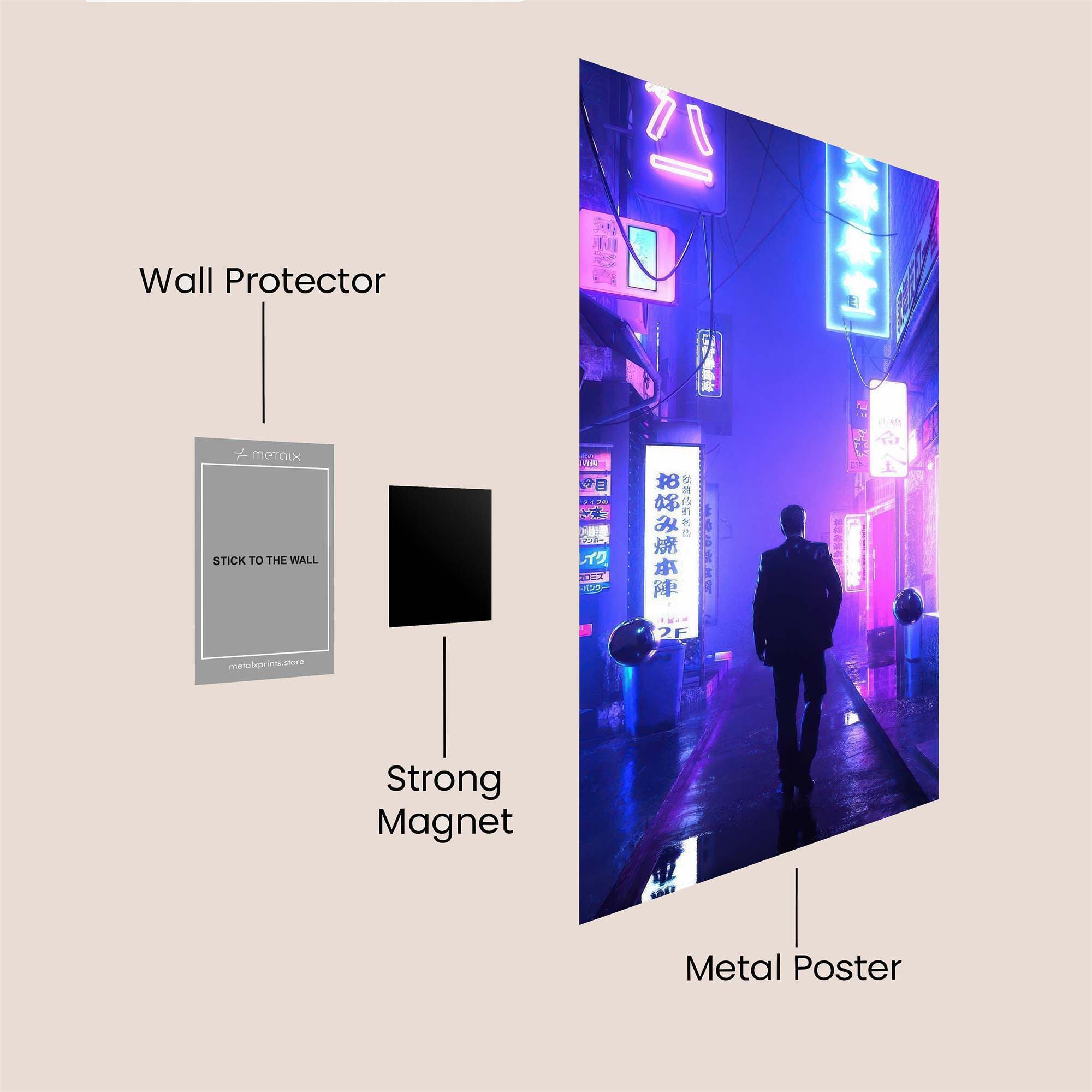 Neon Solitude Safe Wall Magnetic / M