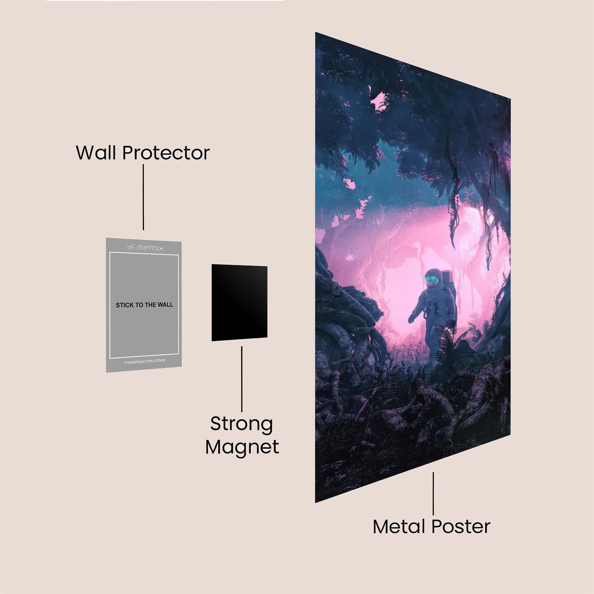 Astronaut Enigma Safe Wall Magnetic / M