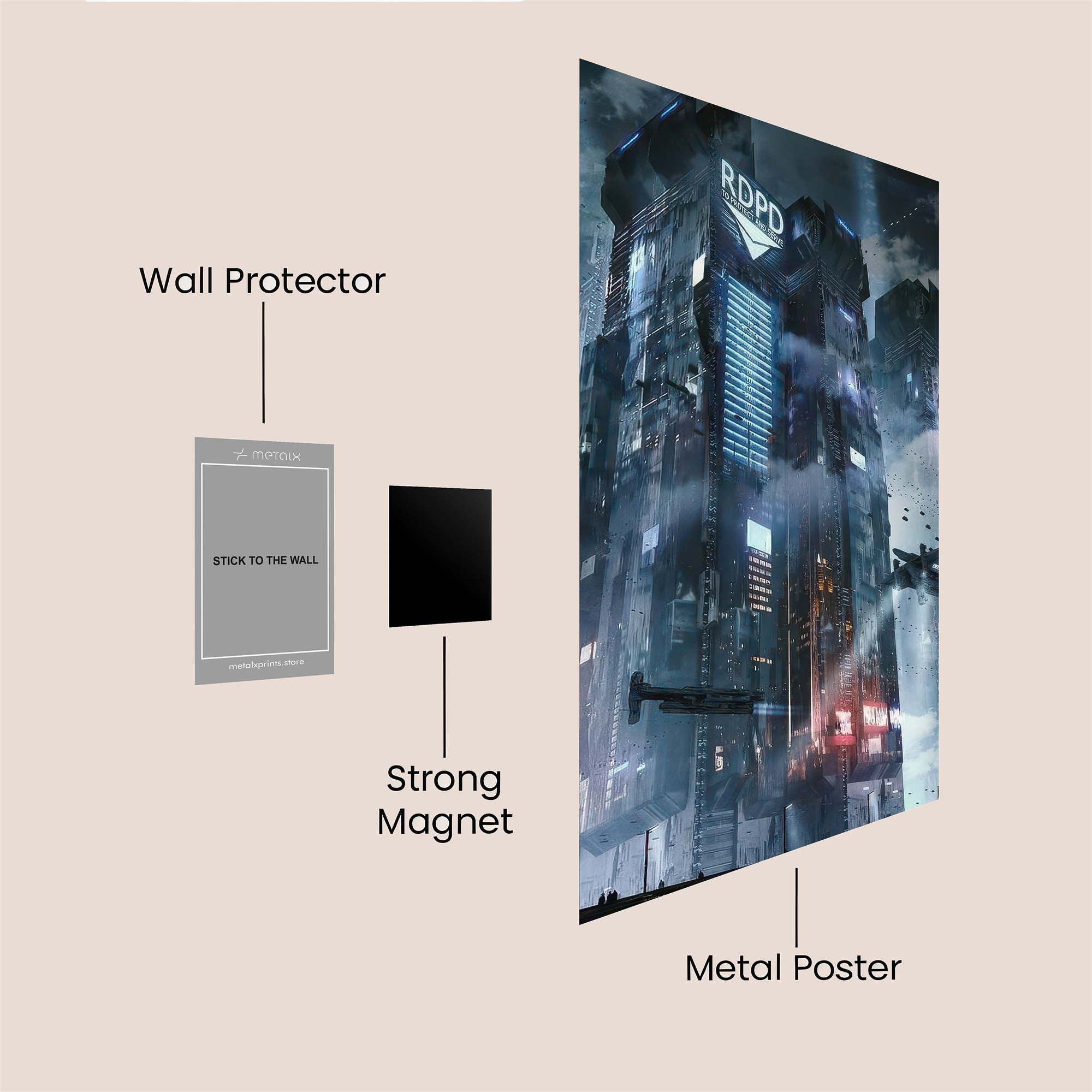 Futuristic Dystopia Safe Wall Magnetic / M
