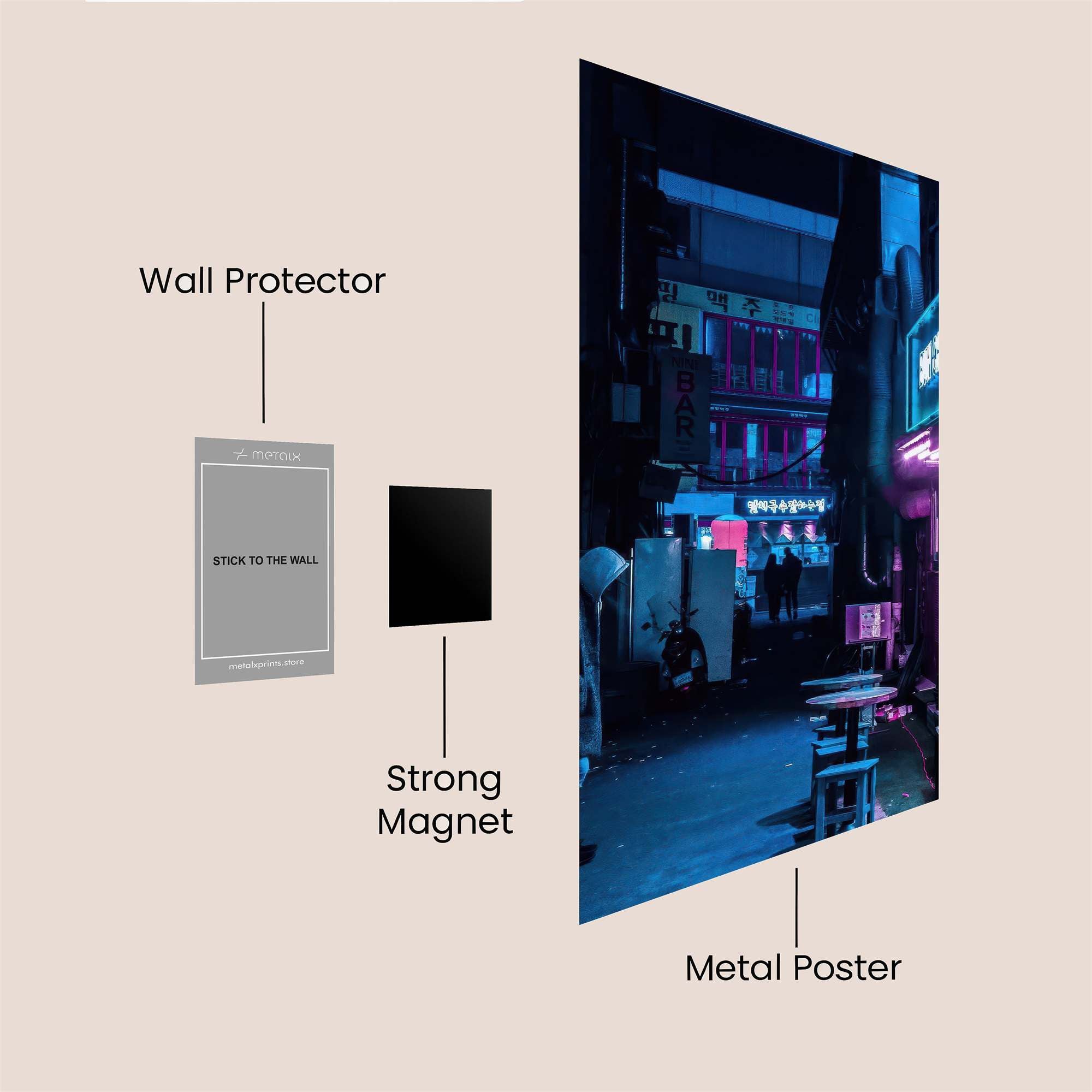 Neon Solitude Safe Wall Magnetic / M