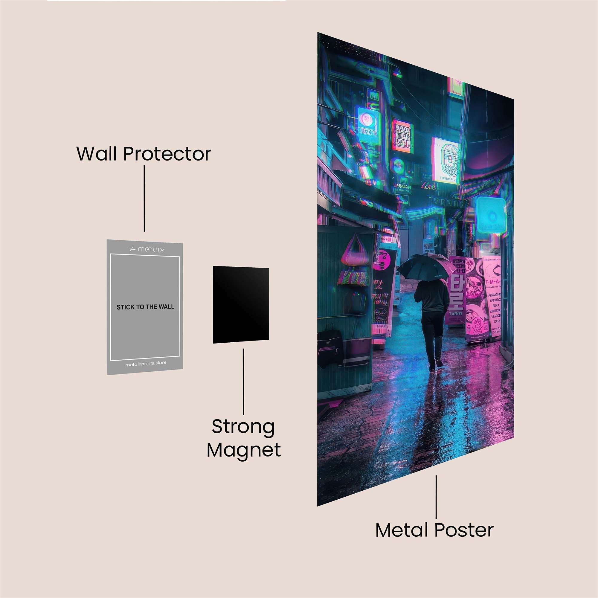 Neon Solitude Safe Wall Magnetic / M