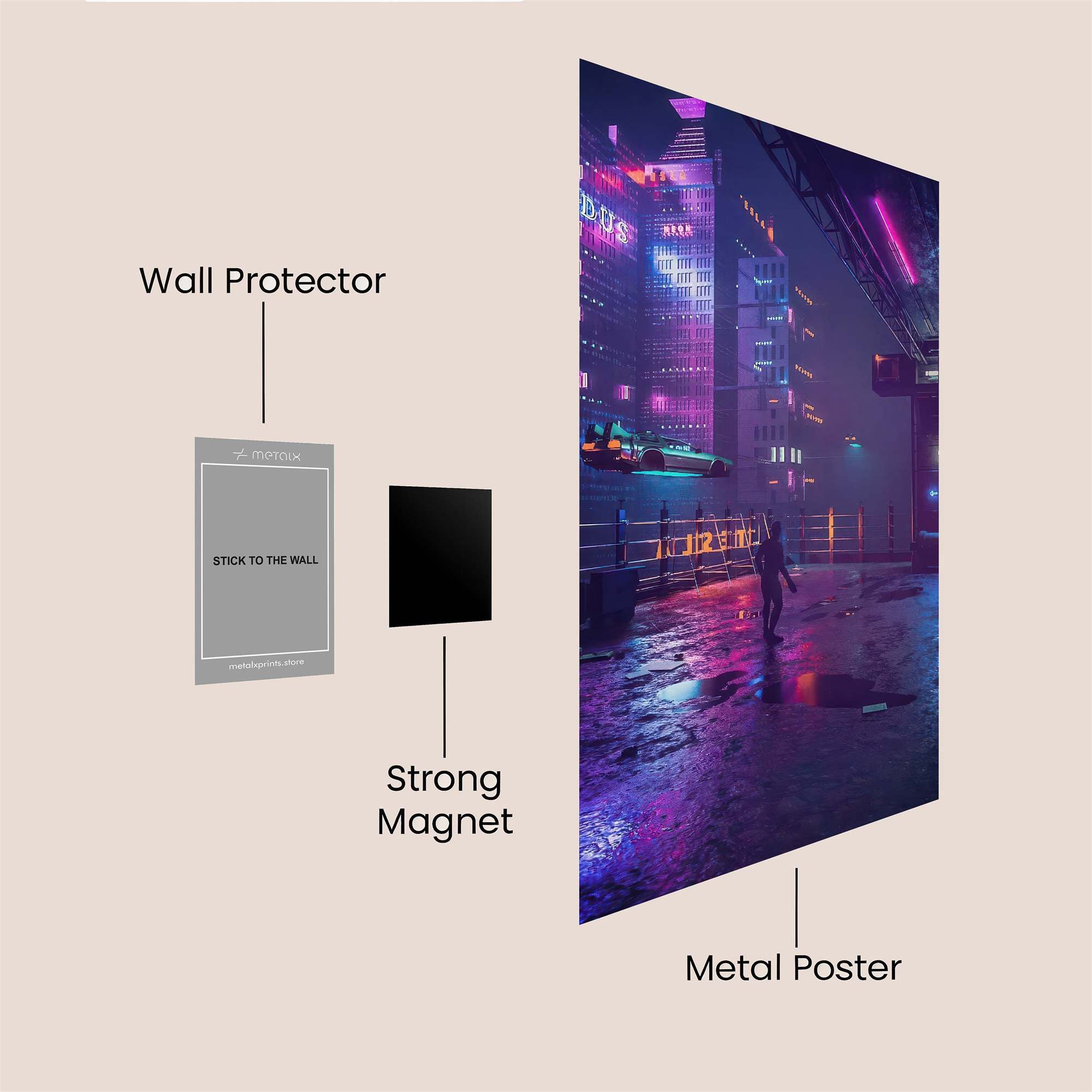 Neon Serenity Safe Wall Magnetic / M