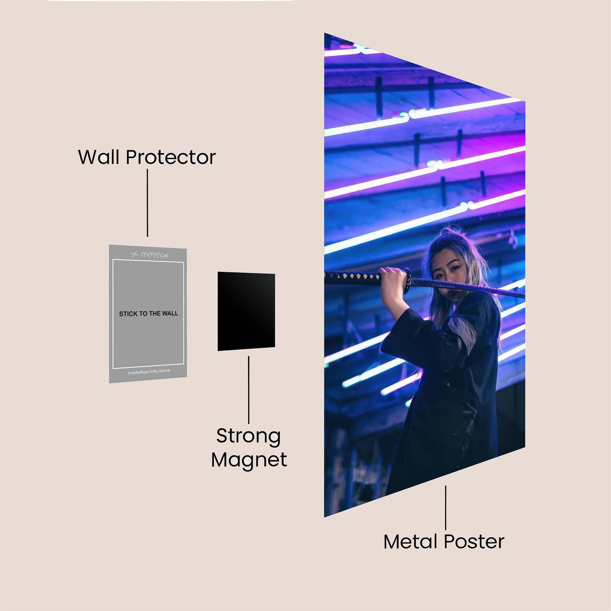 Neon Warrior Safe Wall Magnetic / M