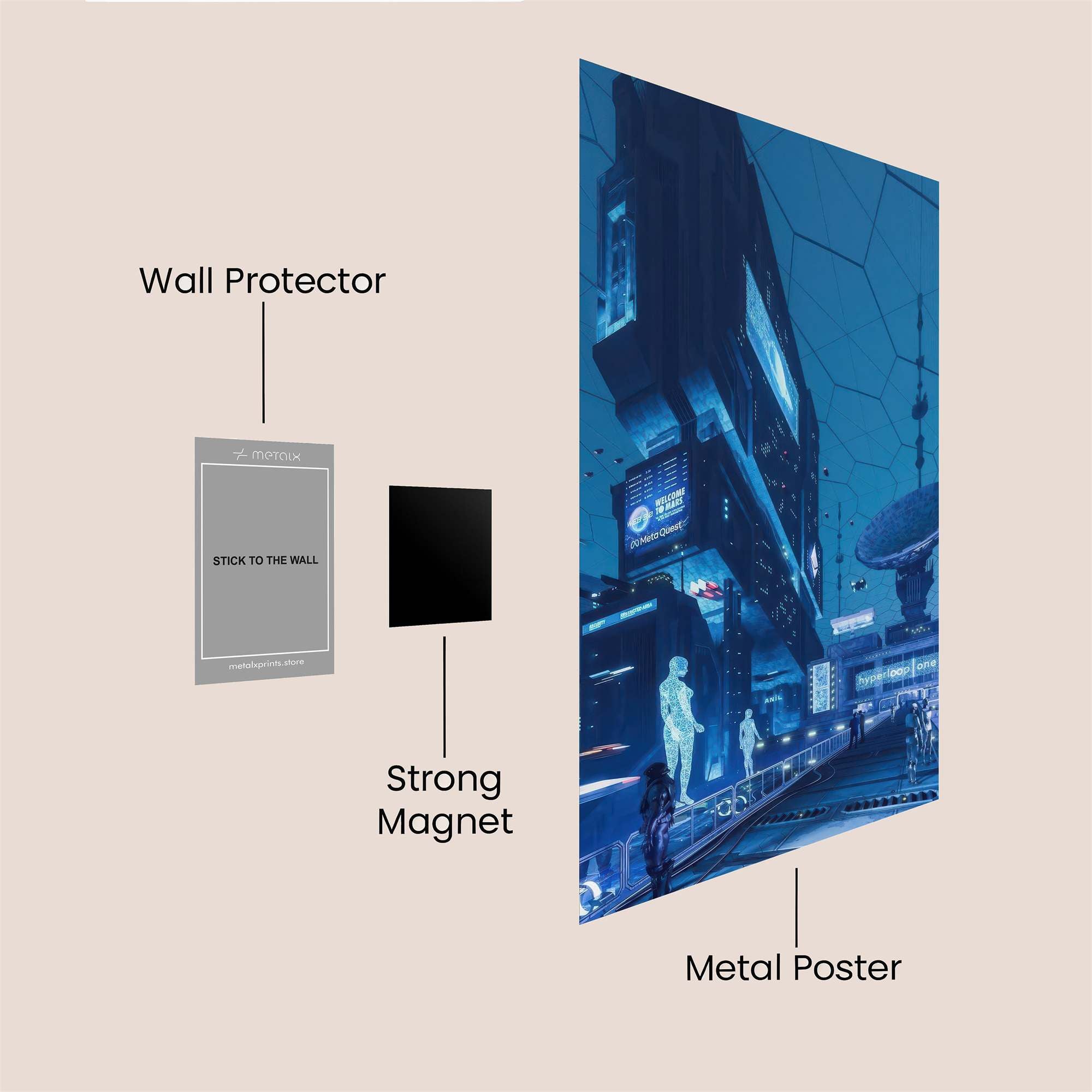 Futuristic Ambiance Safe Wall Magnetic / M