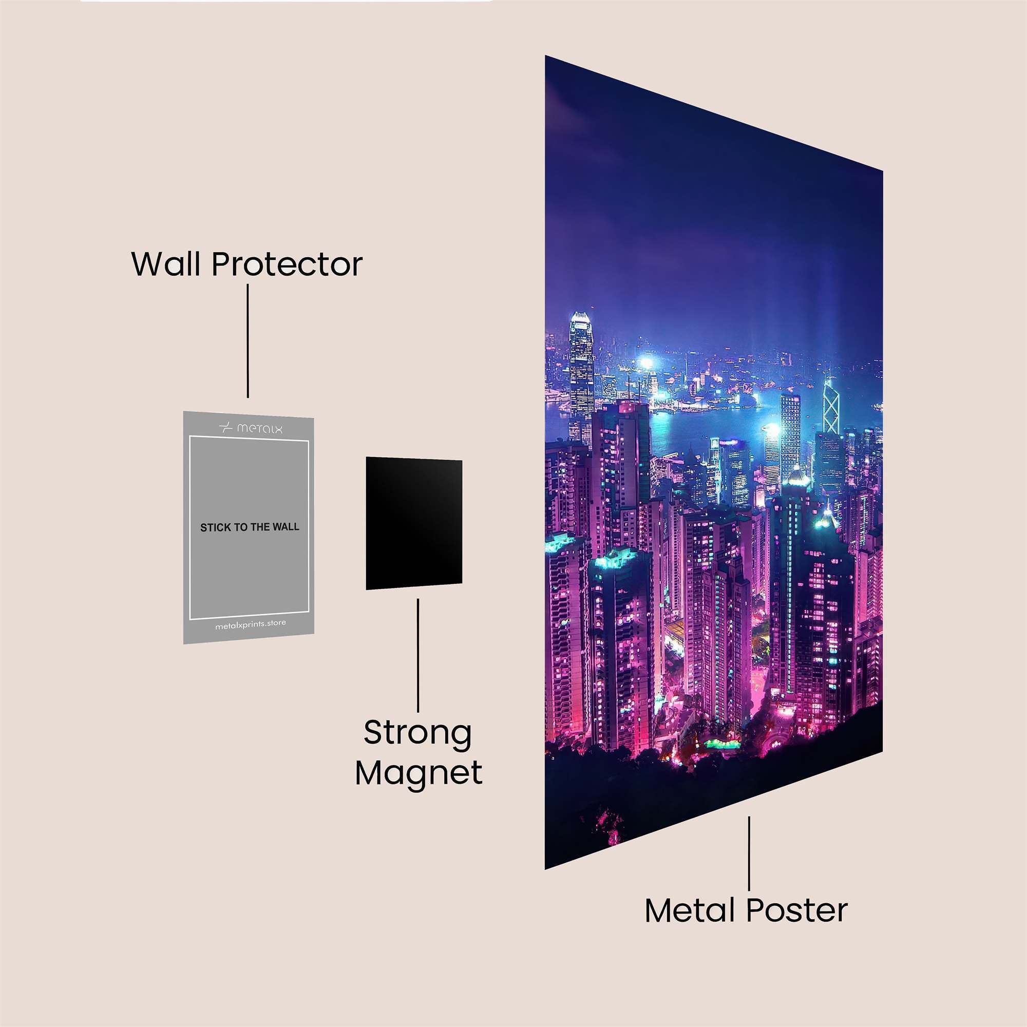 Neon Dreamscape Safe Wall Magnetic / M