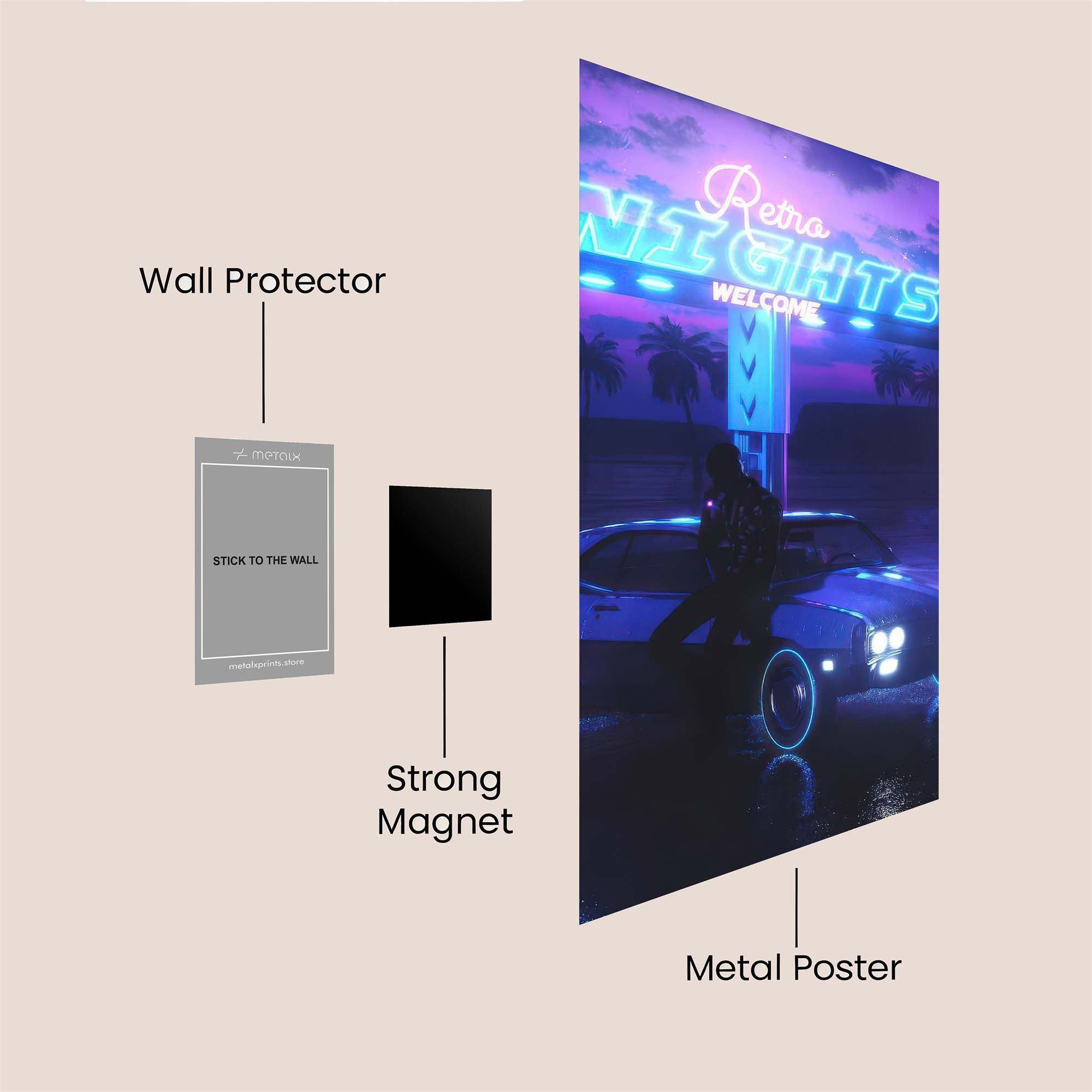 Neon Serenity Safe Wall Magnetic / M
