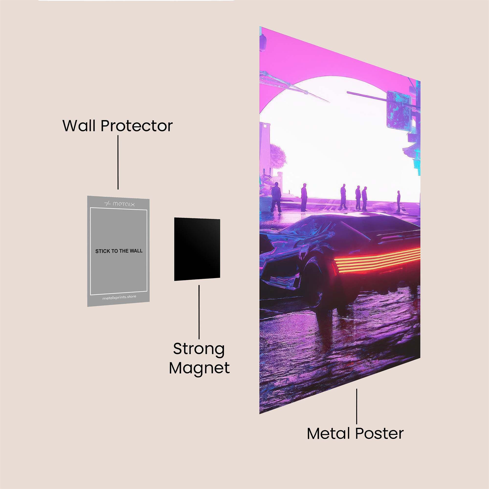 Neon Nightscape Safe Wall Magnetic / M