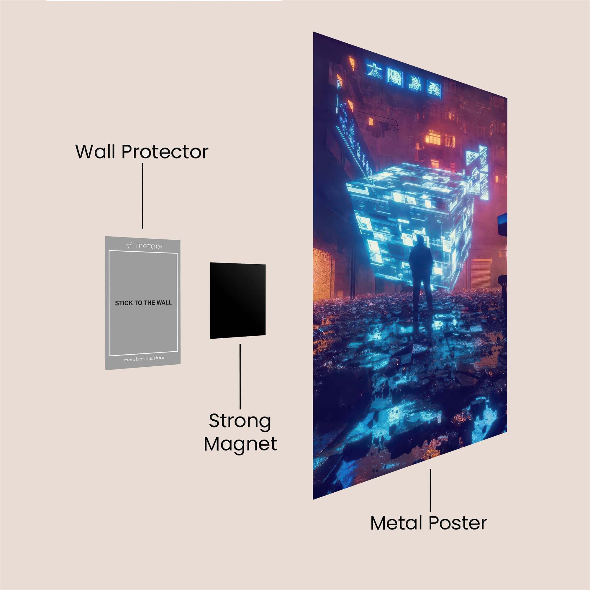 Pixel Dreamscape Safe Wall Magnetic / M