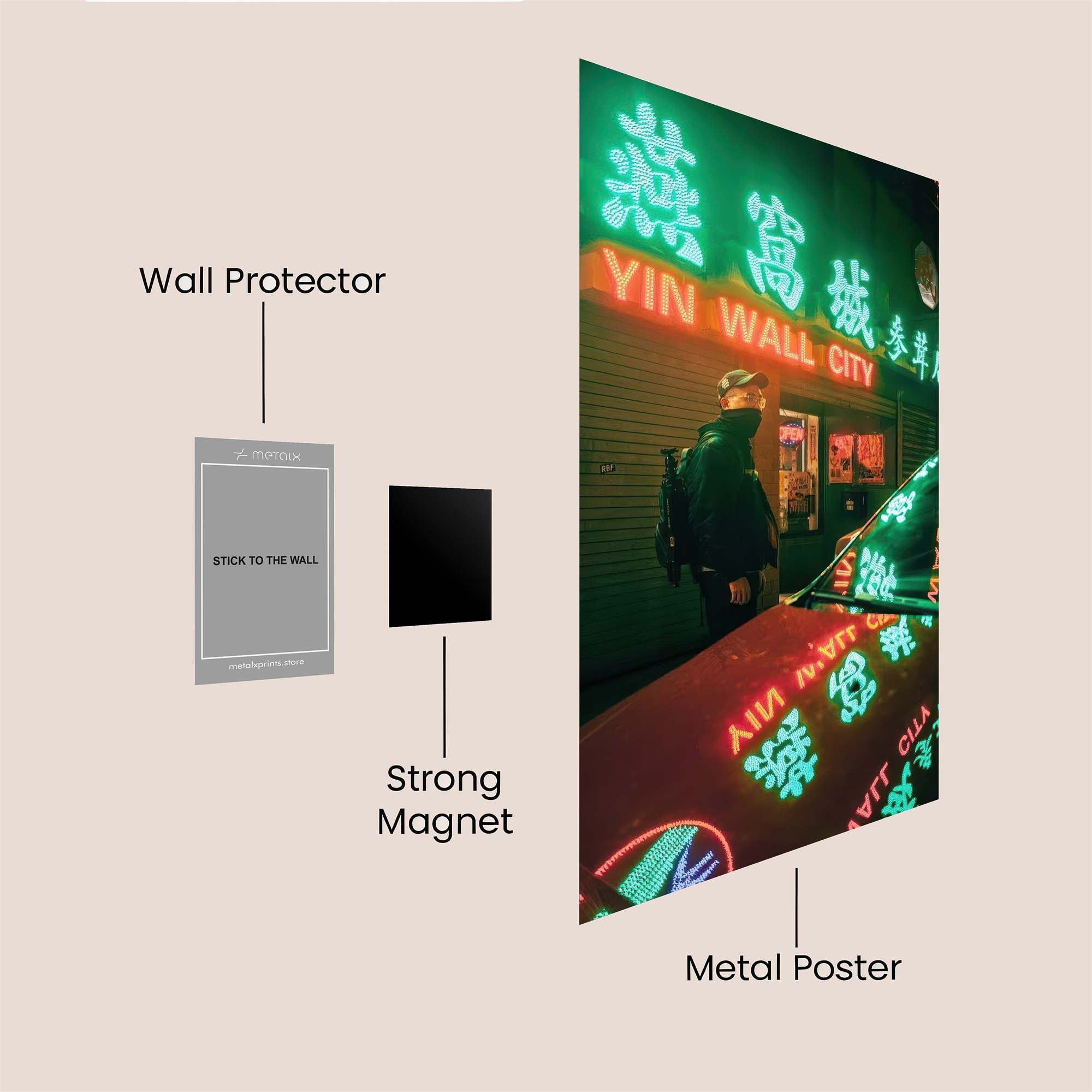 Neon Vigilance Safe Wall Magnetic / M