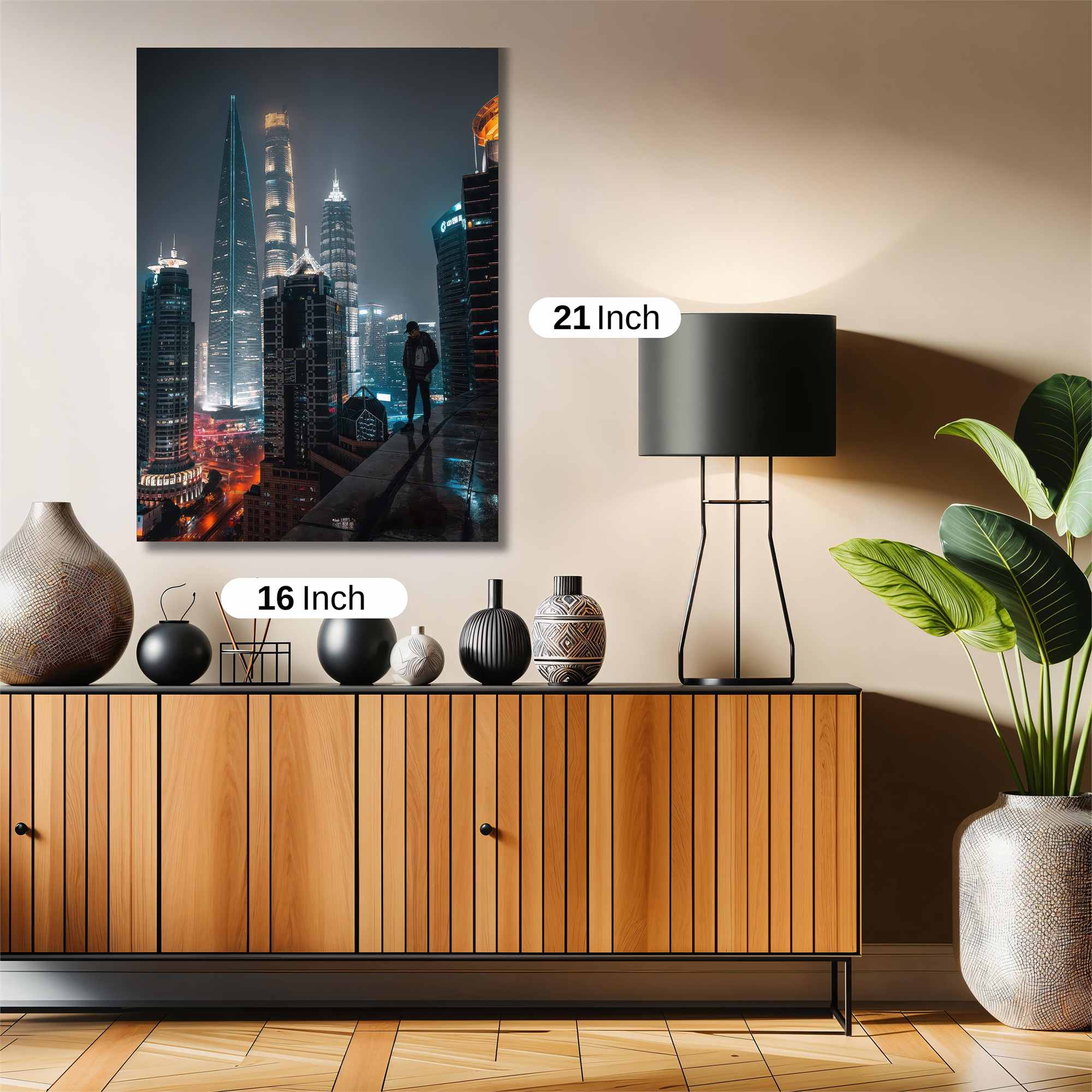 Cityscape Solitude Safe Wall Magnetic / M