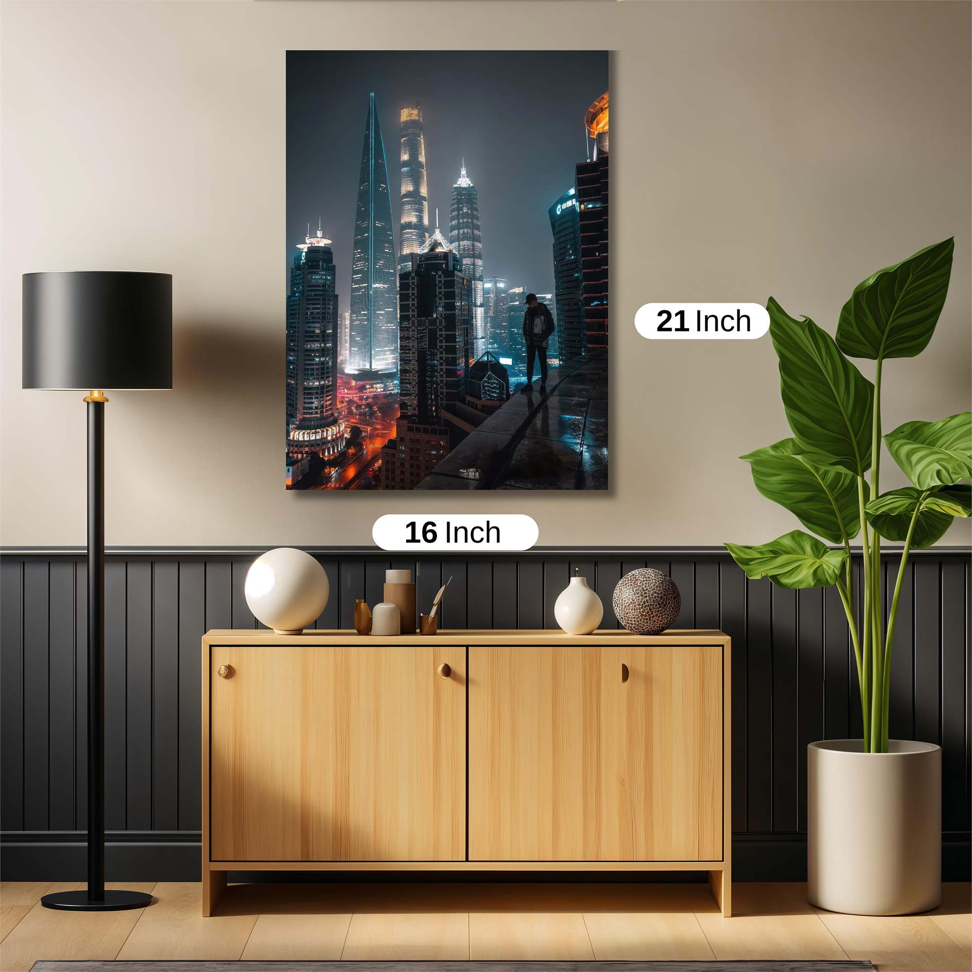 Cityscape Solitude Safe Wall Magnetic / M