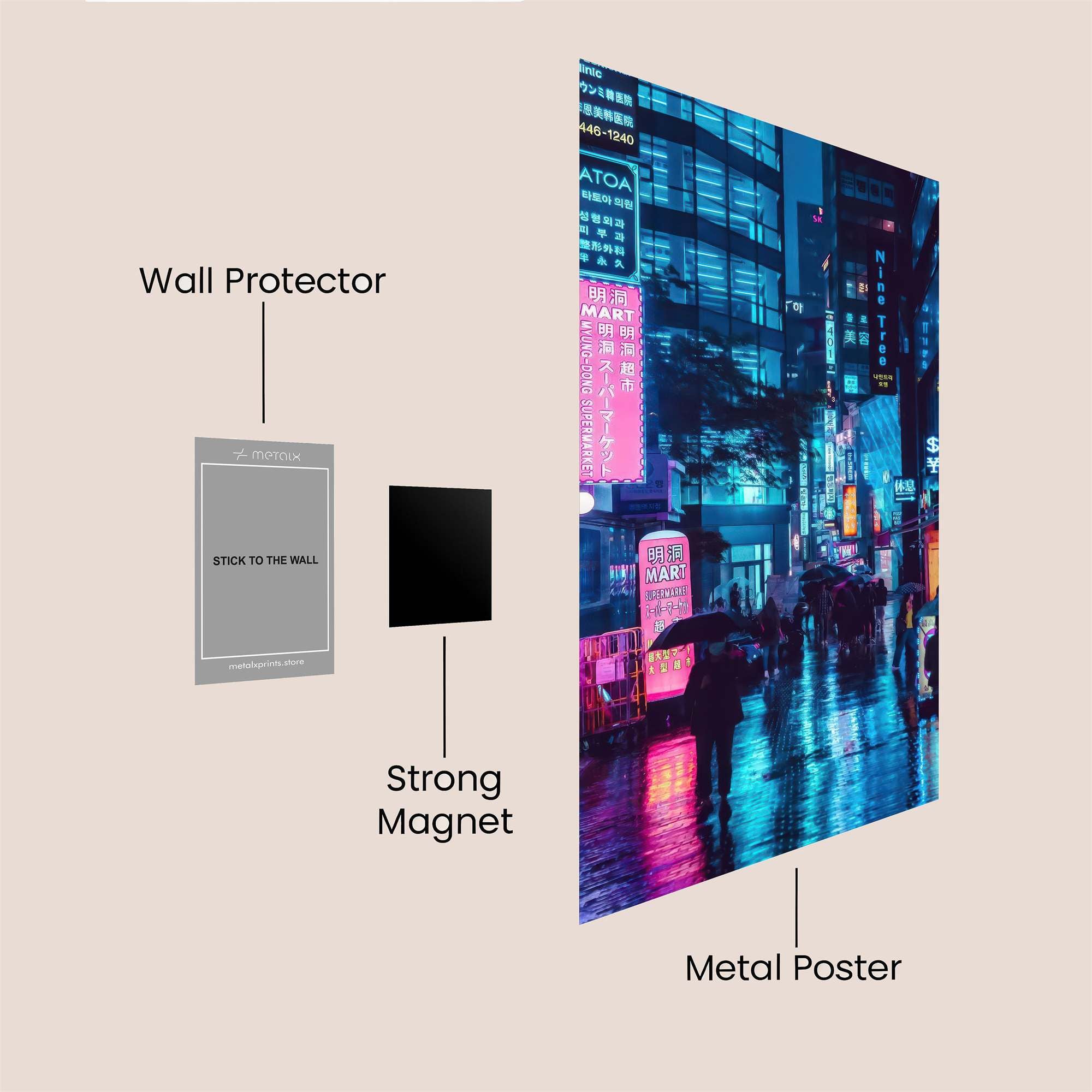 Neon Serenity Safe Wall Magnetic / M