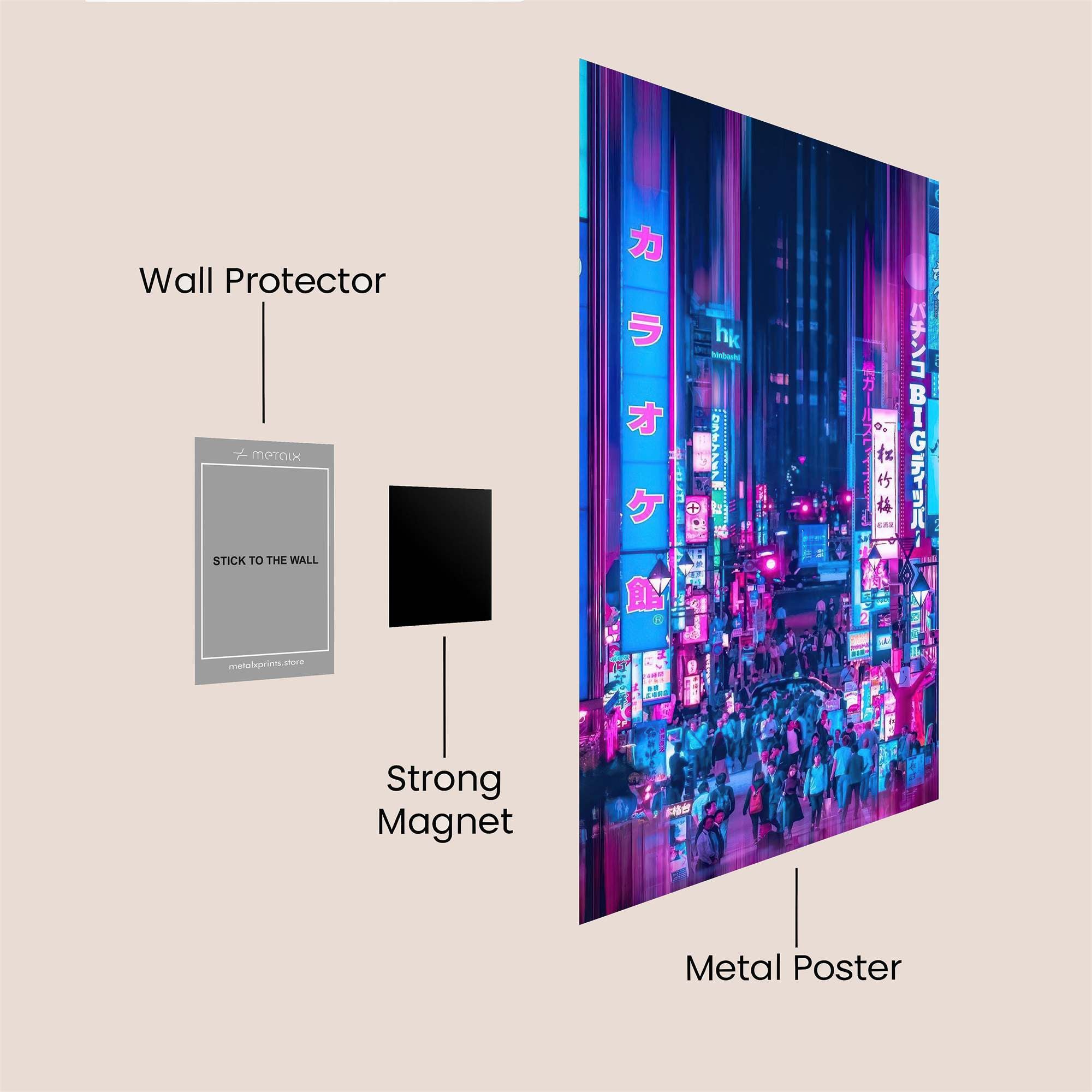 Neon Dreamscape Safe Wall Magnetic / M