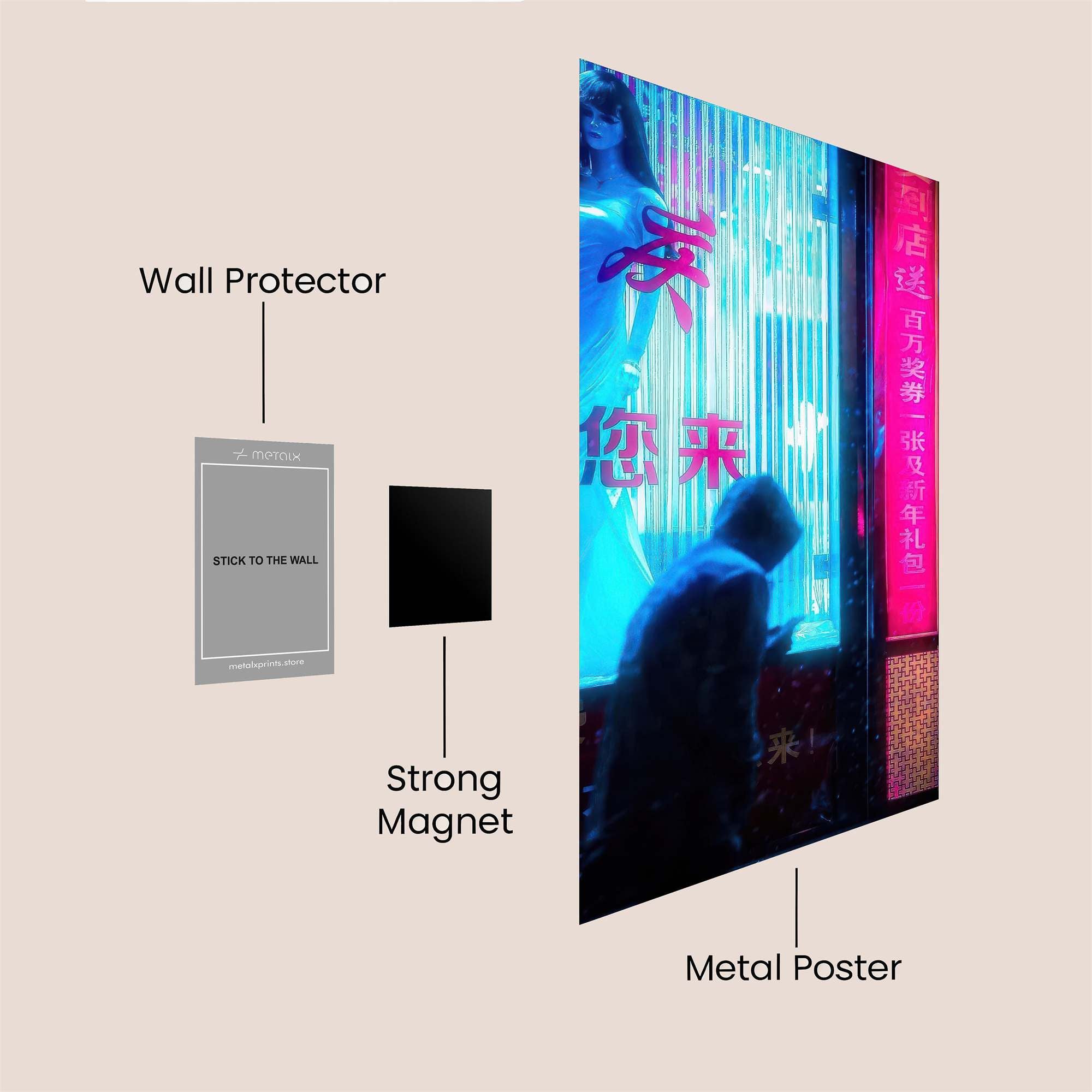 Neon Solitude Safe Wall Magnetic / M
