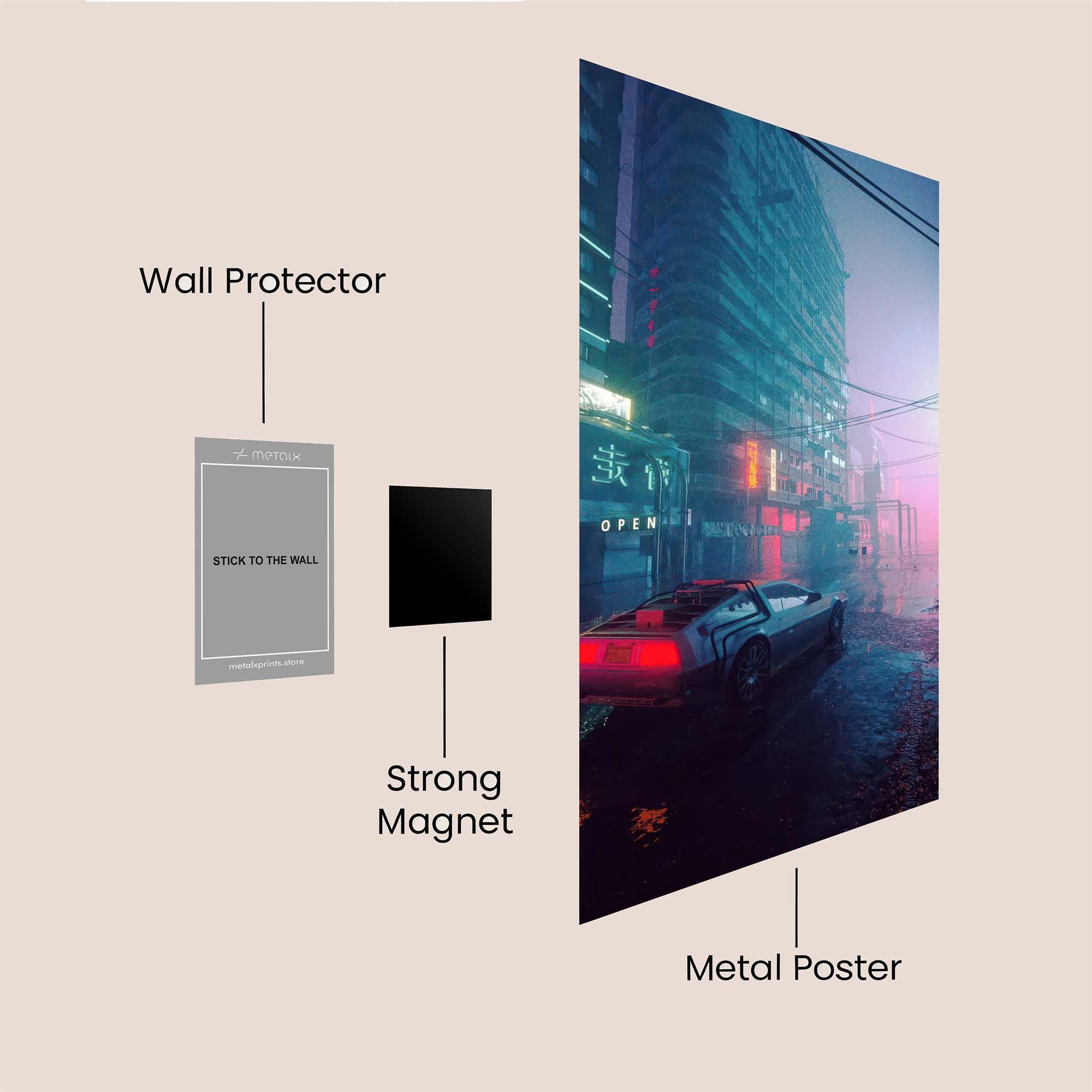 Neon Dreamscape Safe Wall Magnetic / M