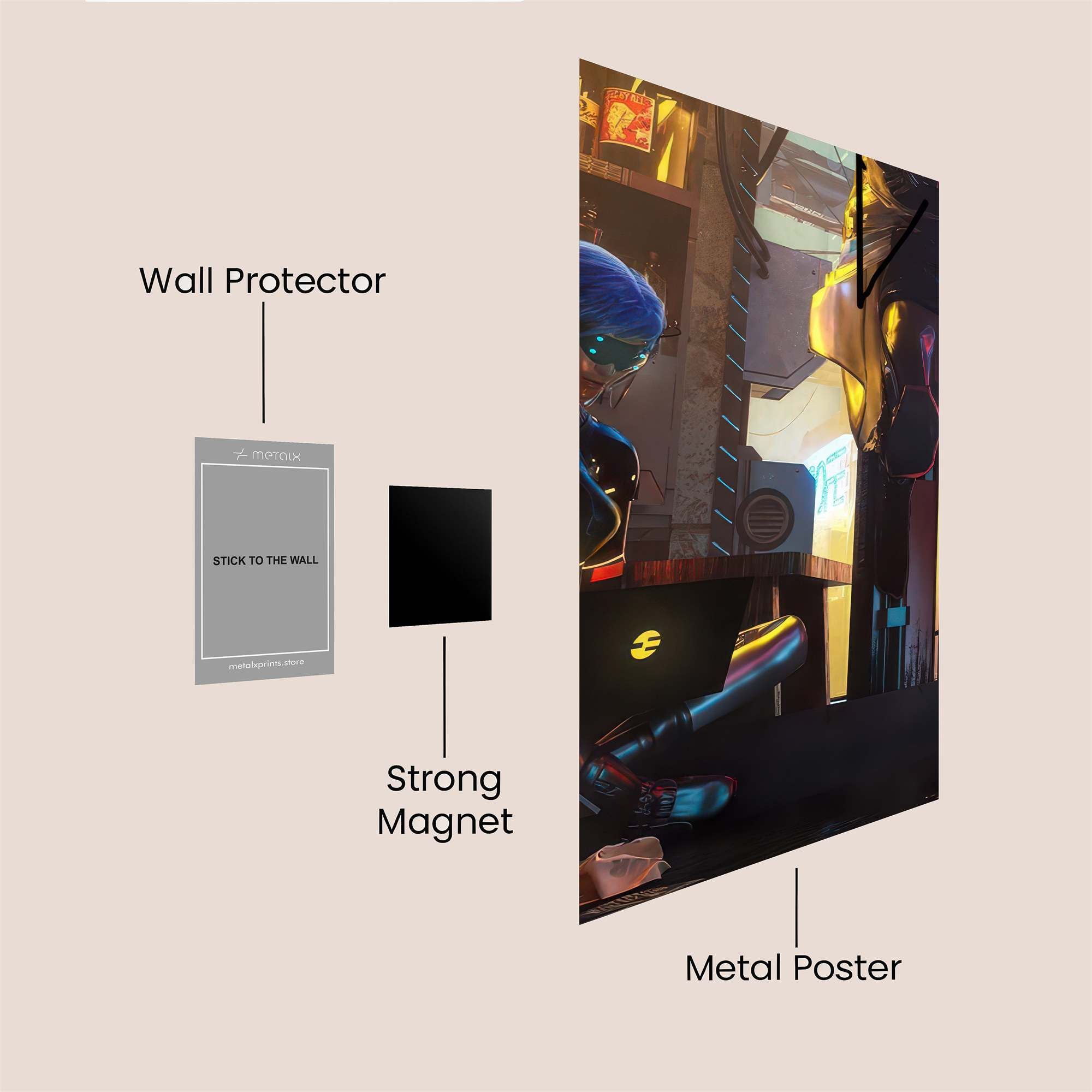 Neon Hacker Safe Wall Magnetic / M