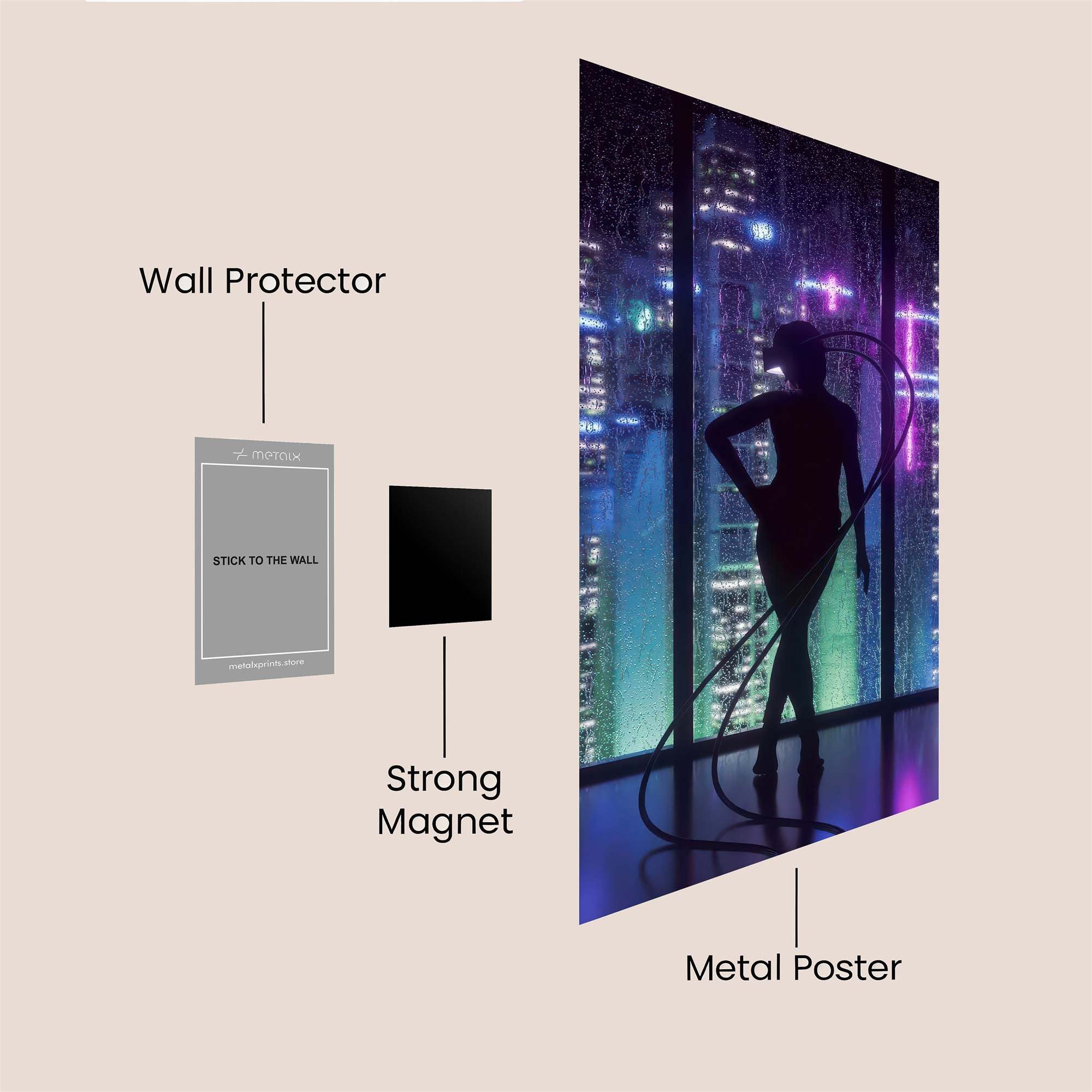 Neon Solitude Safe Wall Magnetic / M