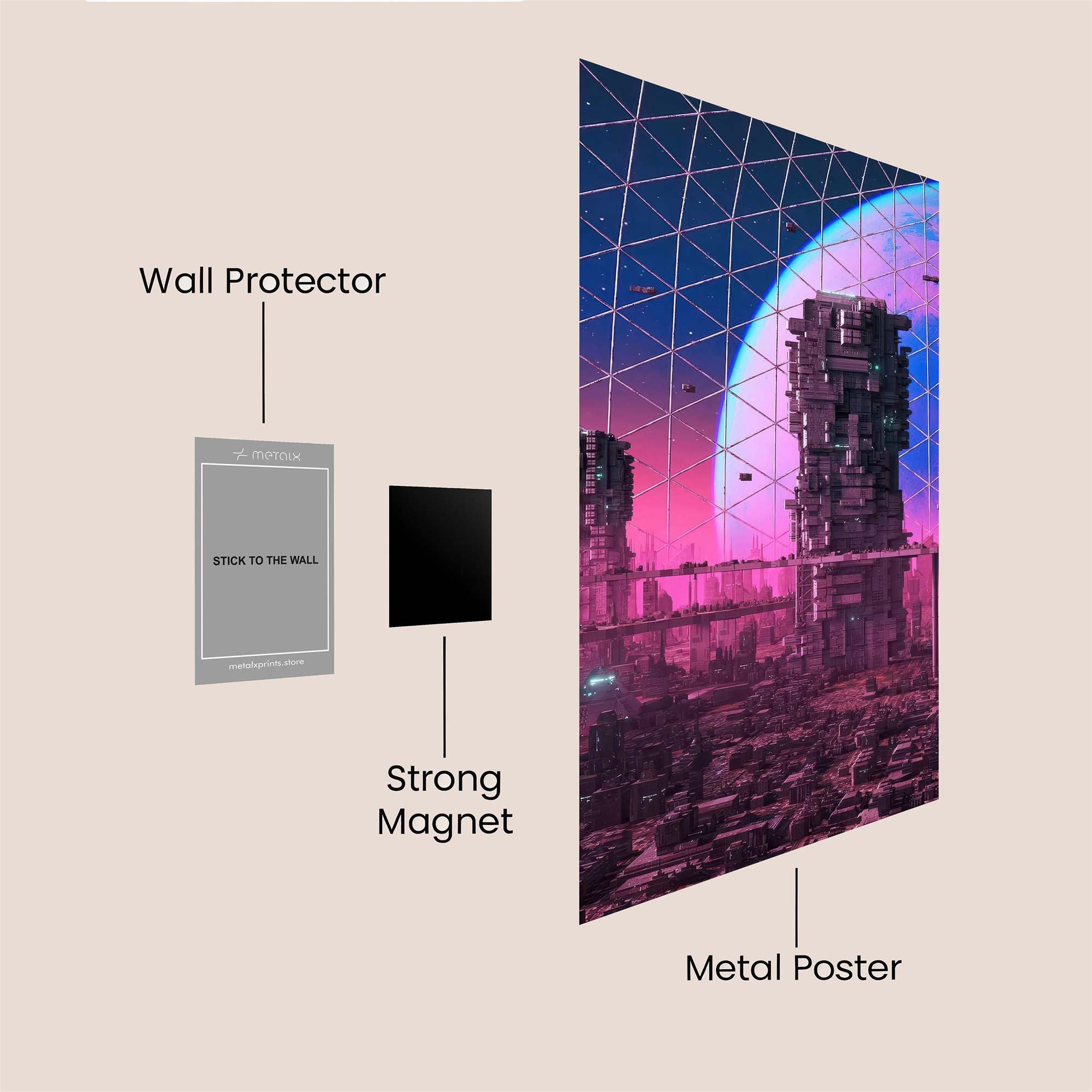 Neon Dystopia Safe Wall Magnetic / M