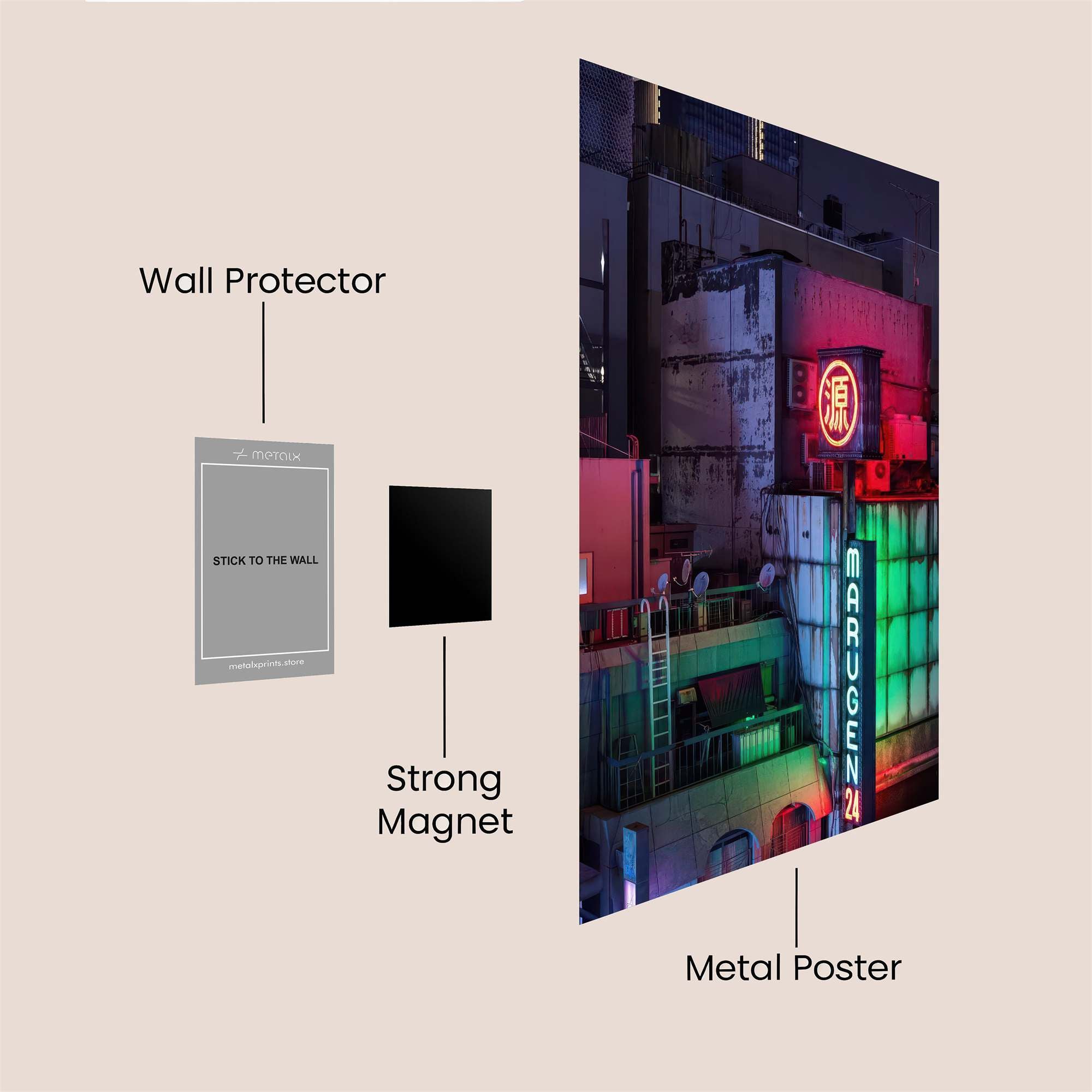 Neon Serenity Safe Wall Magnetic / M