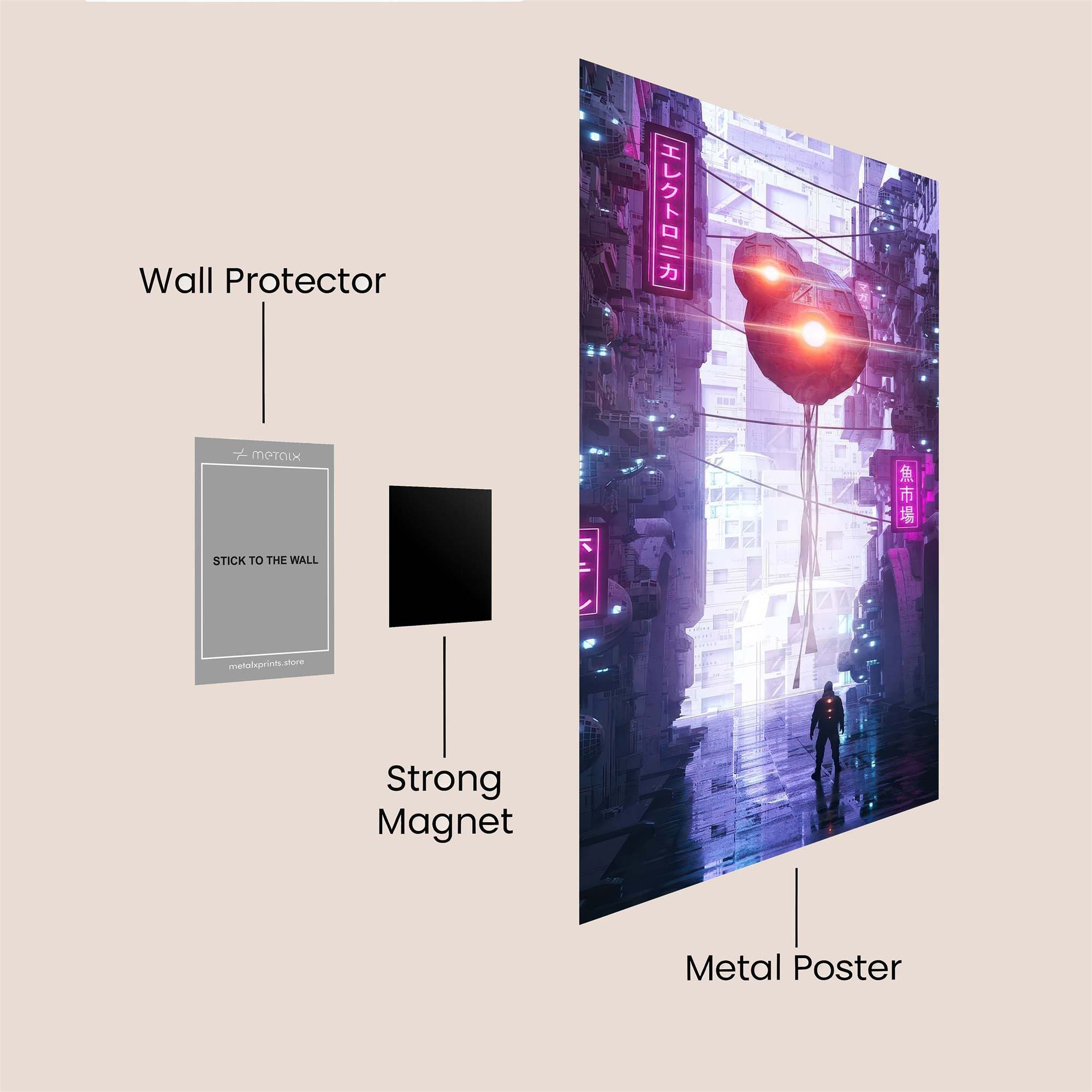Neon Solitude Safe Wall Magnetic / M