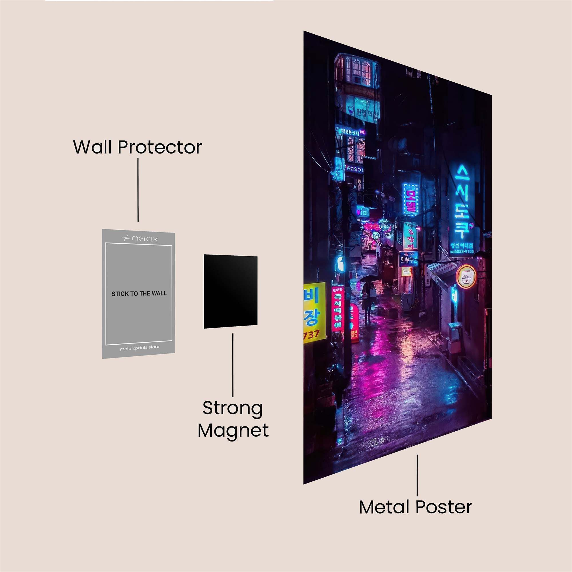 Neon Serenity Safe Wall Magnetic / M