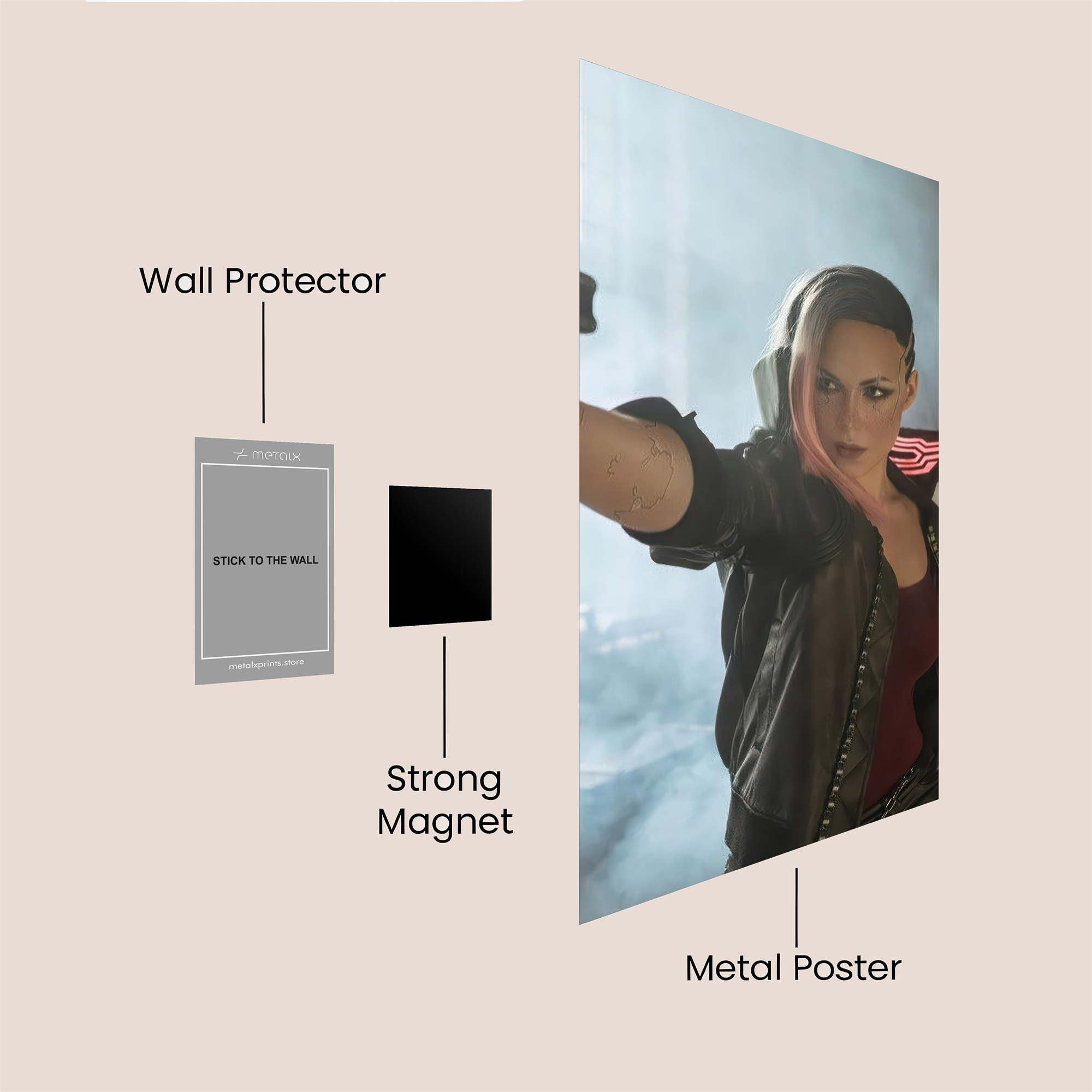 Cyberpunk Vigilante Safe Wall Magnetic / M