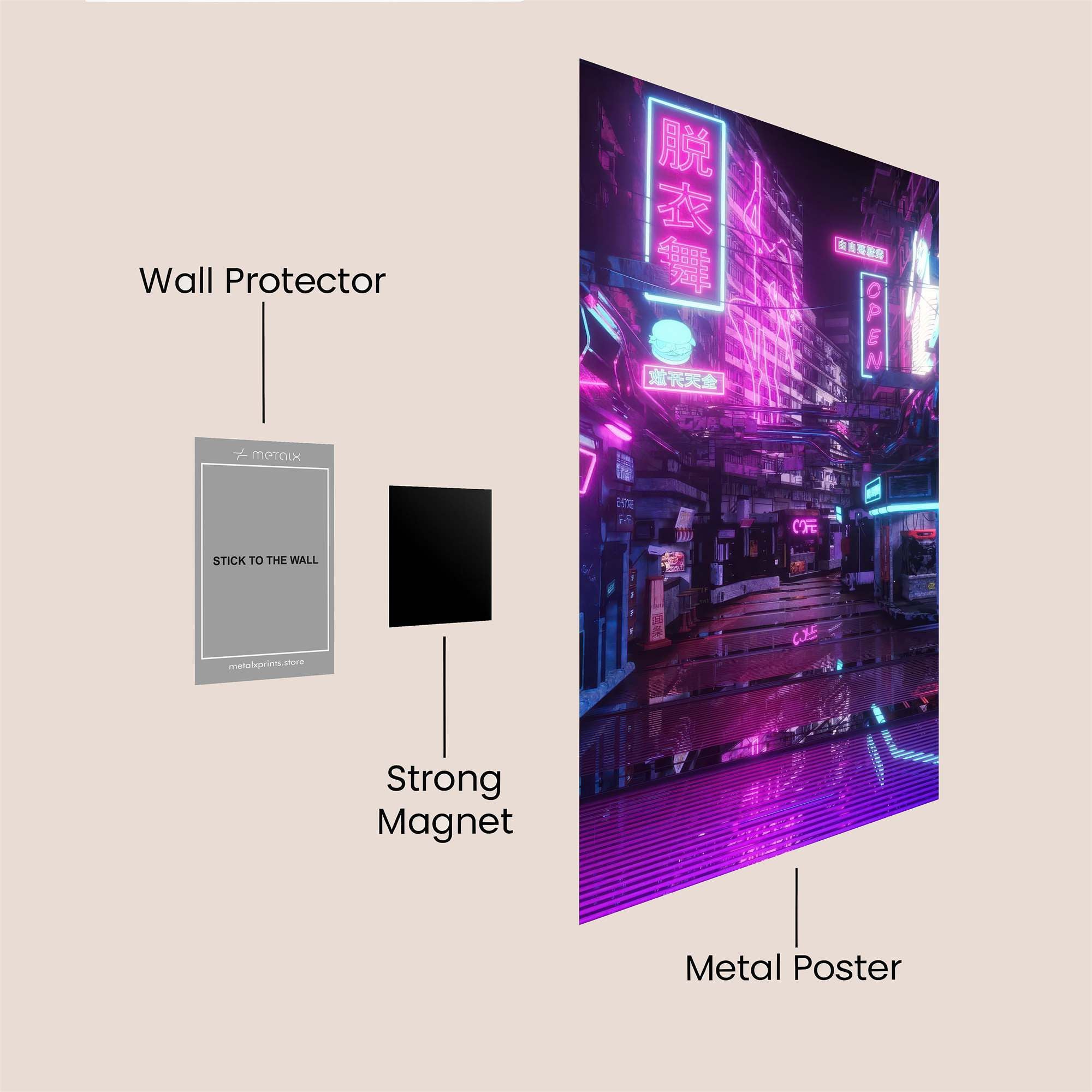 Neon Dreamscape Safe Wall Magnetic / M