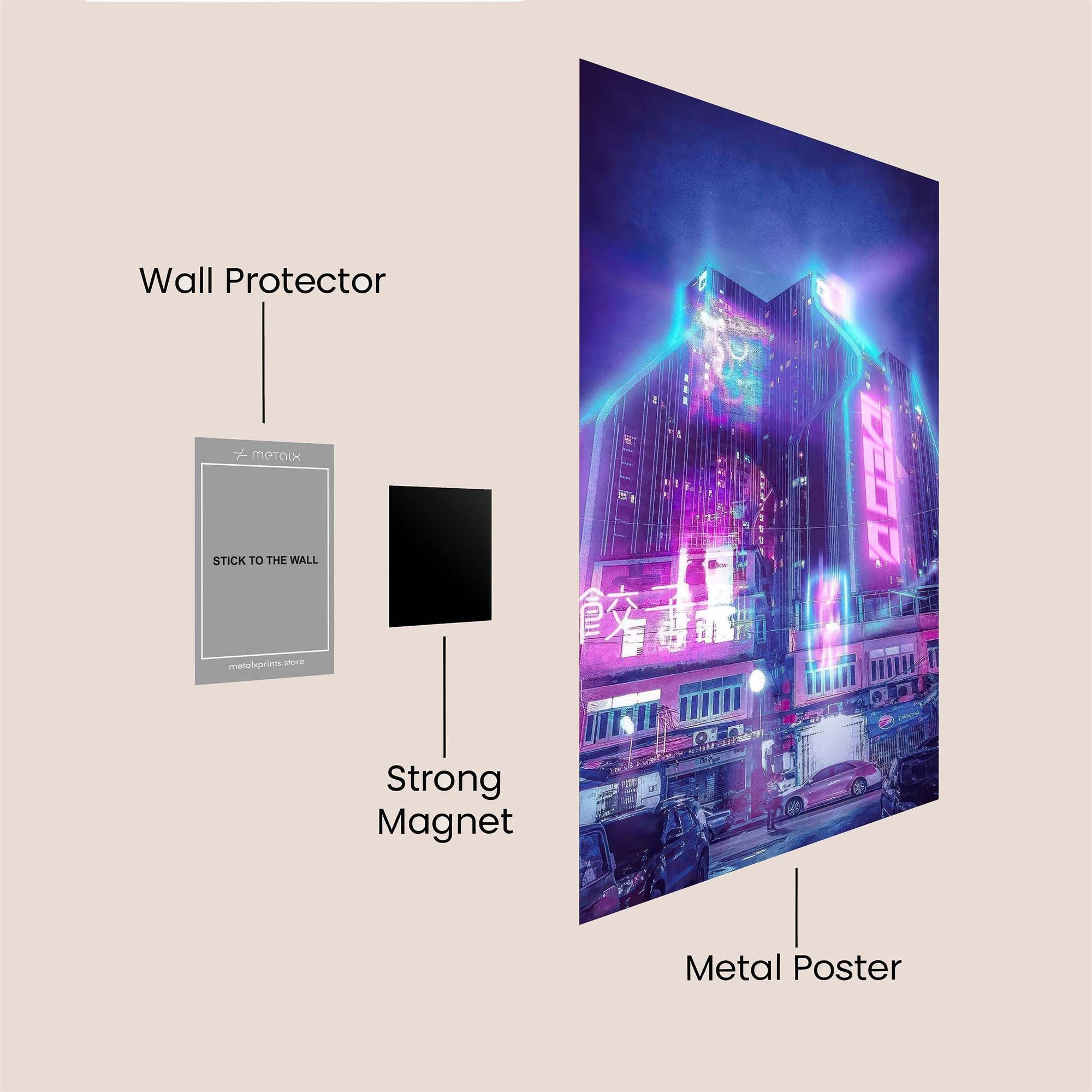 Neon Dreamscape Safe Wall Magnetic / M