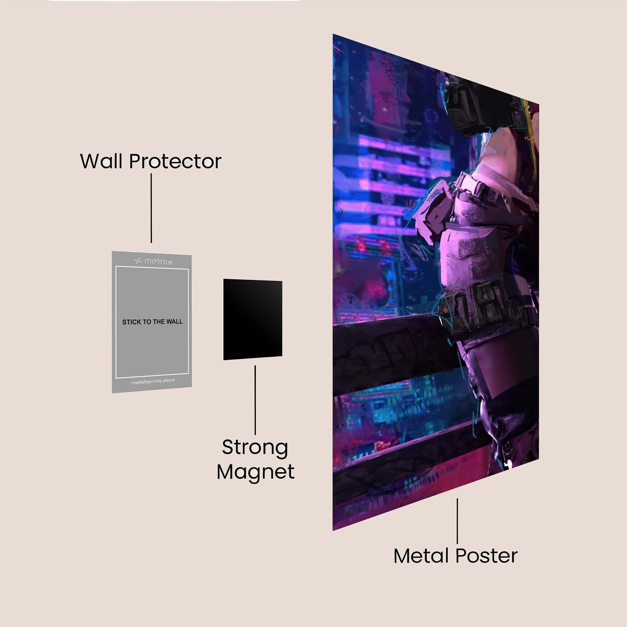 Cyberpunk Warrior Safe Wall Magnetic / M