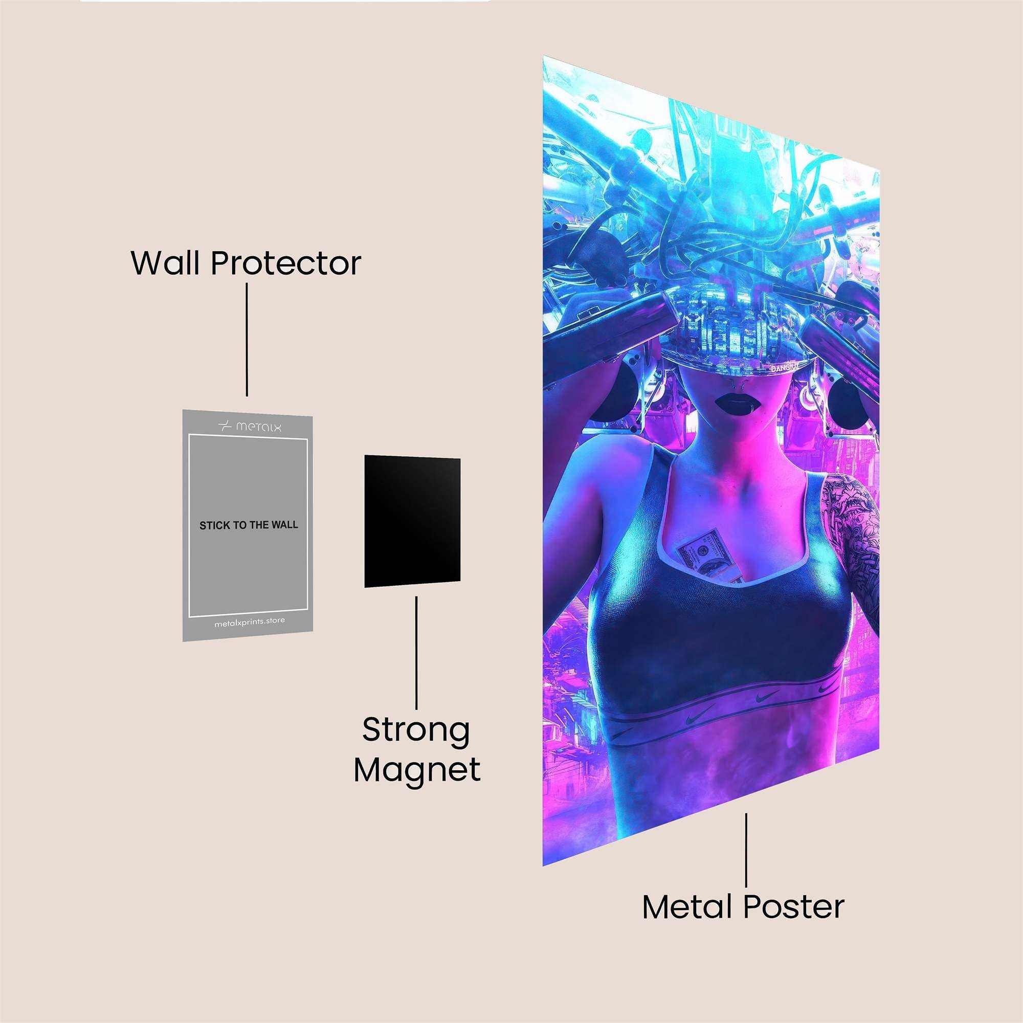 Cyberpunk Fusion Safe Wall Magnetic / M