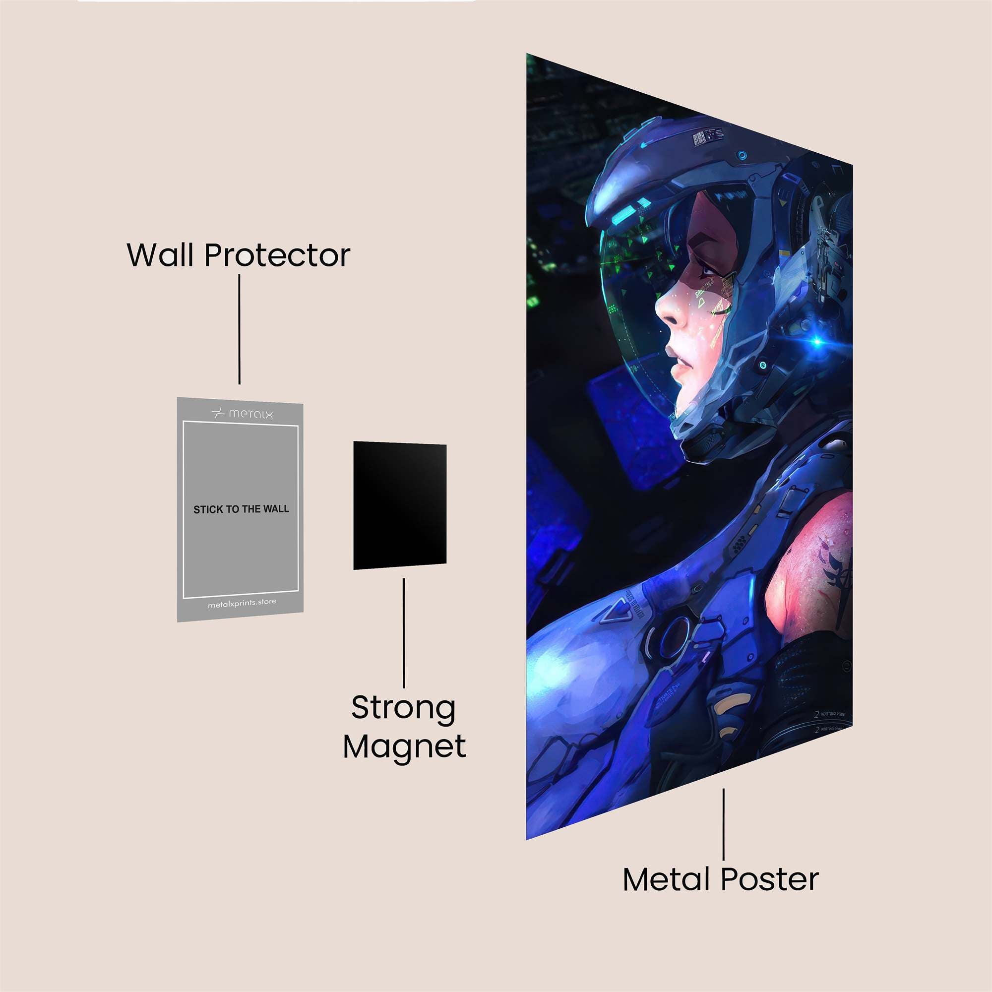 Cyber Serenity Safe Wall Magnetic / M