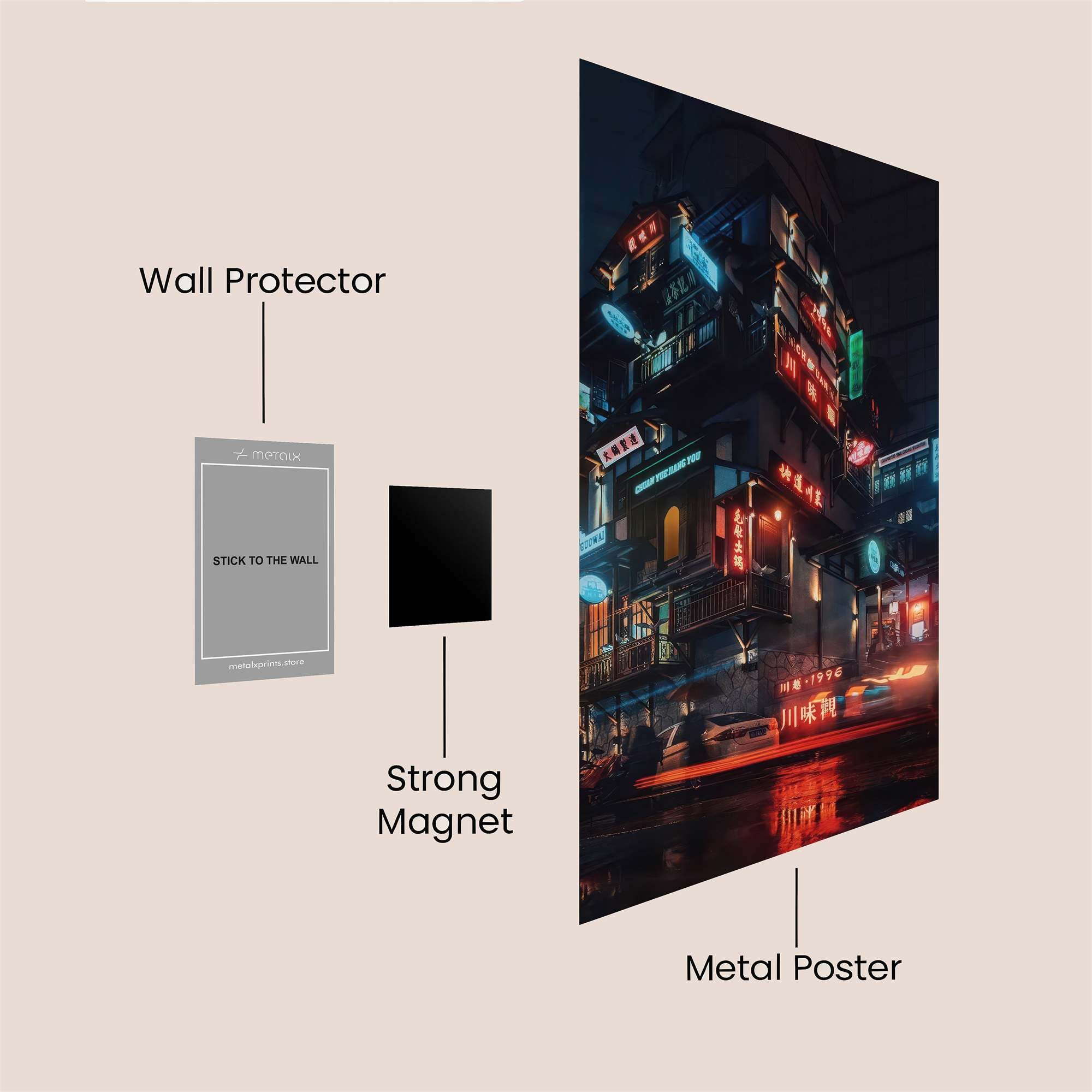Neon Dreamscape Safe Wall Magnetic / M
