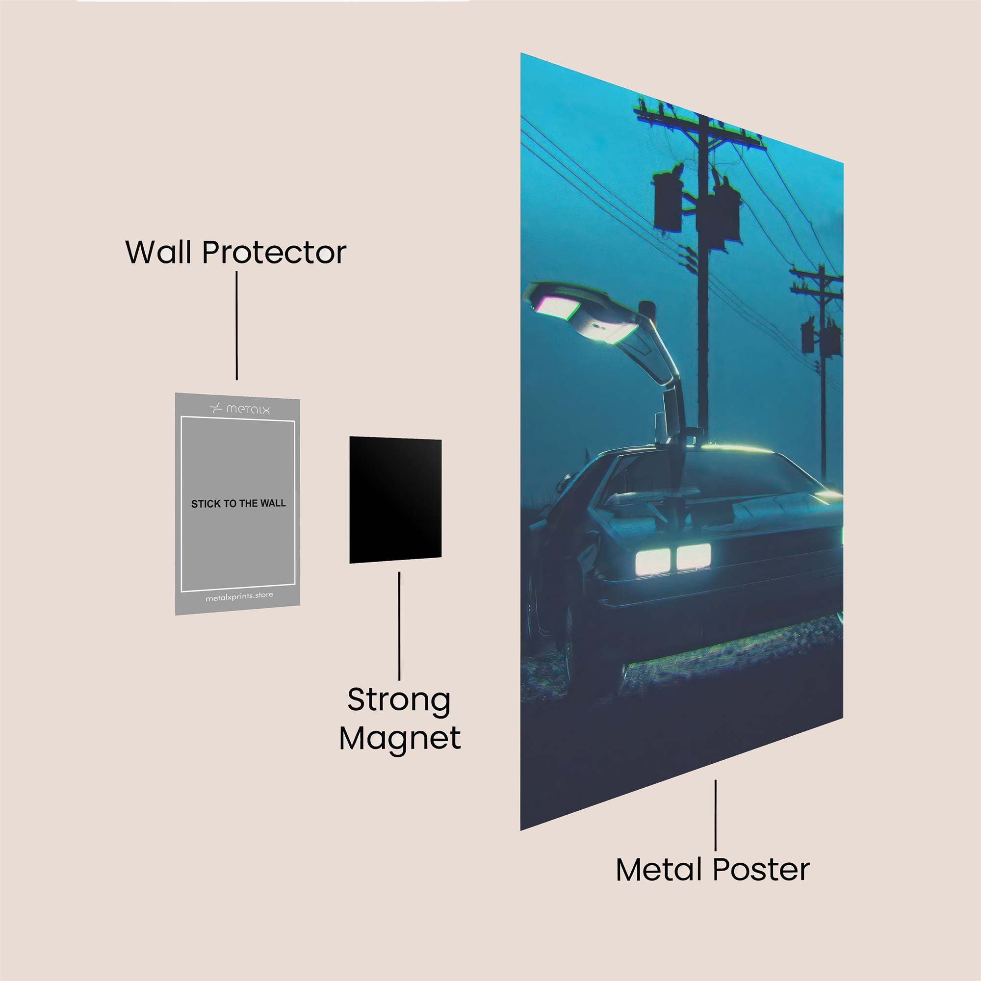 DeLorean Dream Safe Wall Magnetic / M