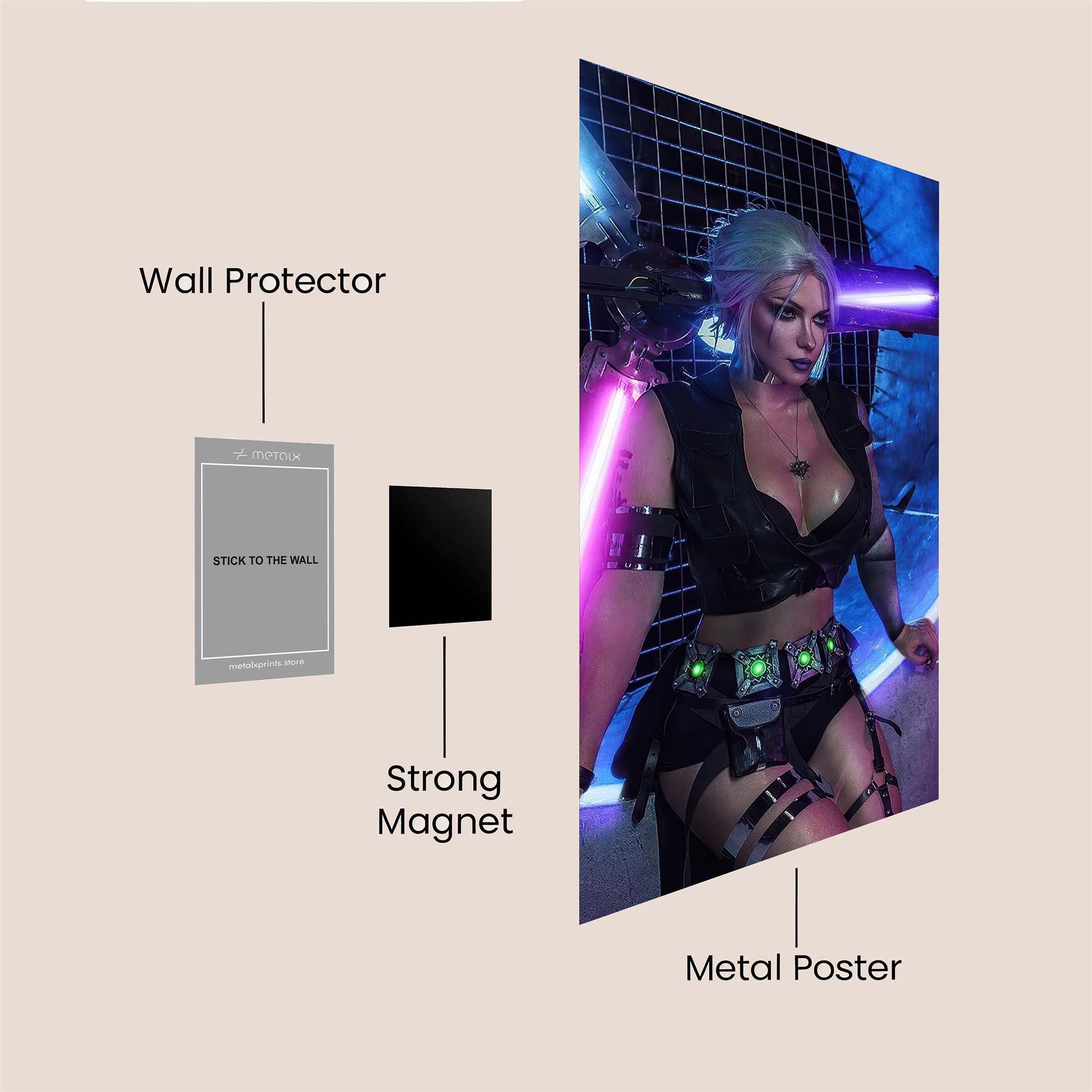 Neon Warrior Safe Wall Magnetic / M