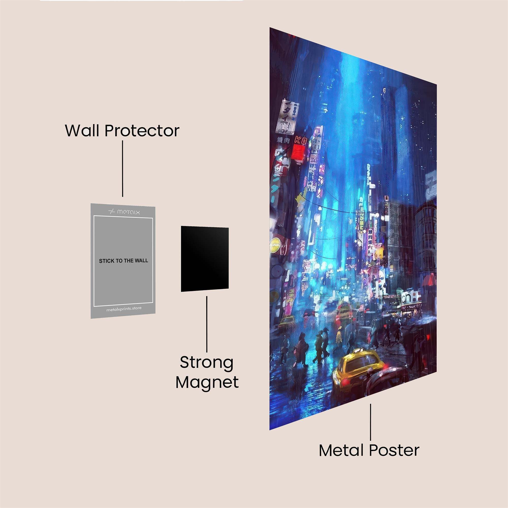 Cyberpunk Dreamscape Safe Wall Magnetic / M