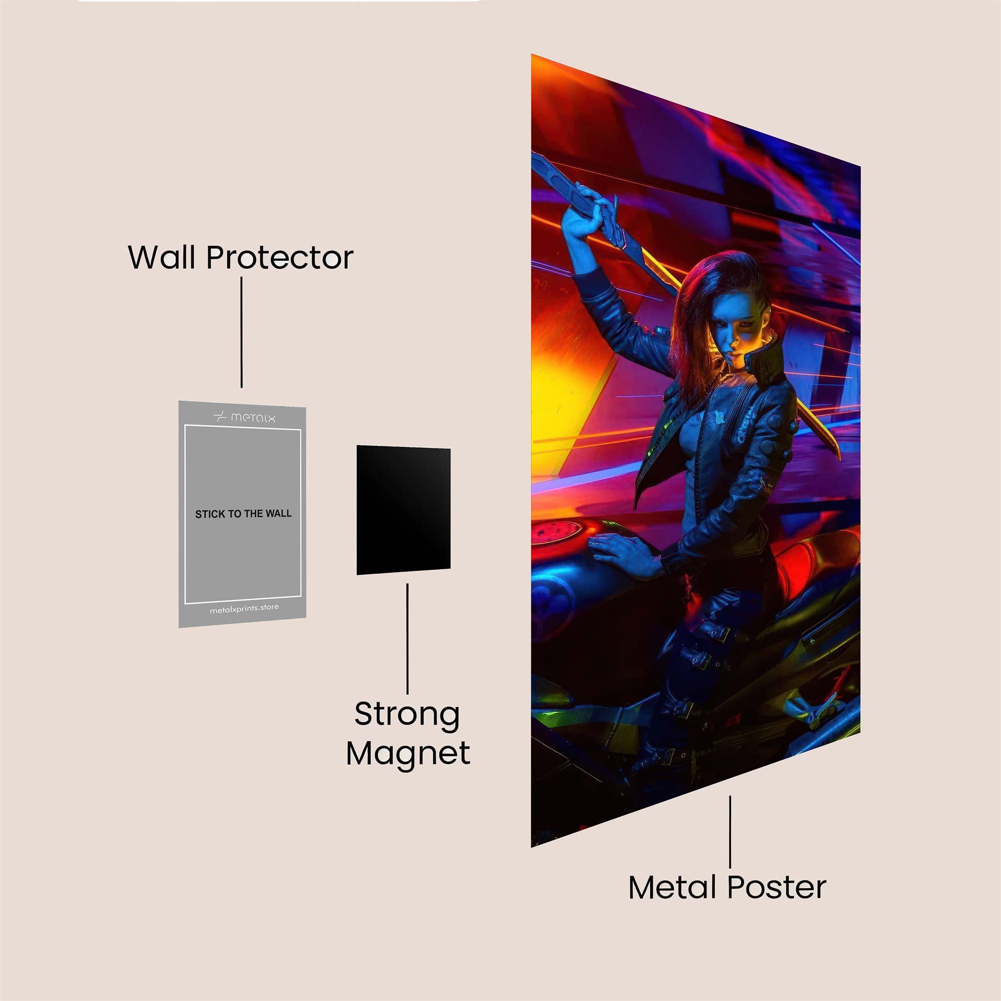 Neon Warrior Safe Wall Magnetic / M