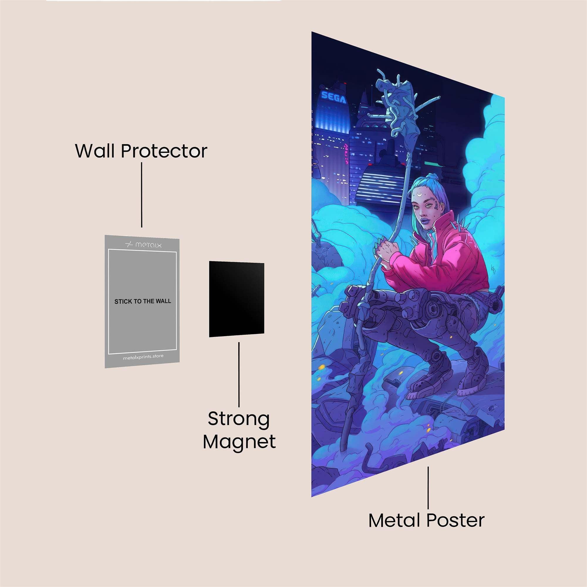 Neon Sorceress Safe Wall Magnetic / M