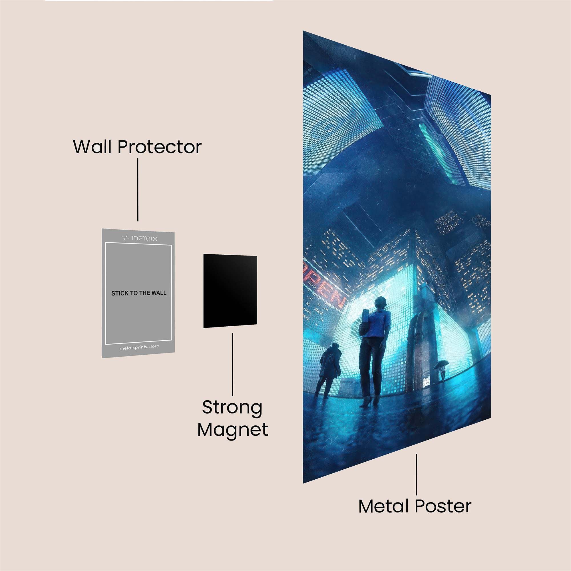 Neon Solitude Safe Wall Magnetic / M
