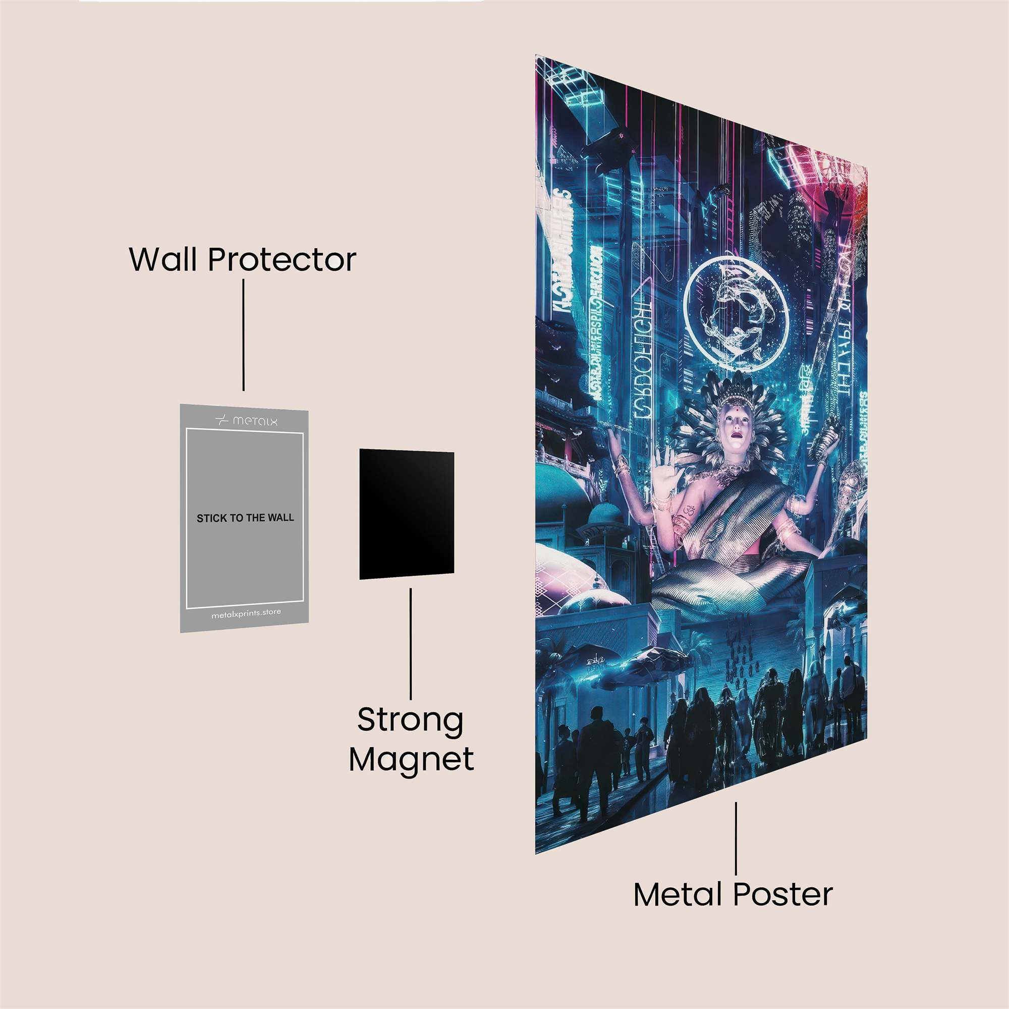Futuristic Ambiance Safe Wall Magnetic / M