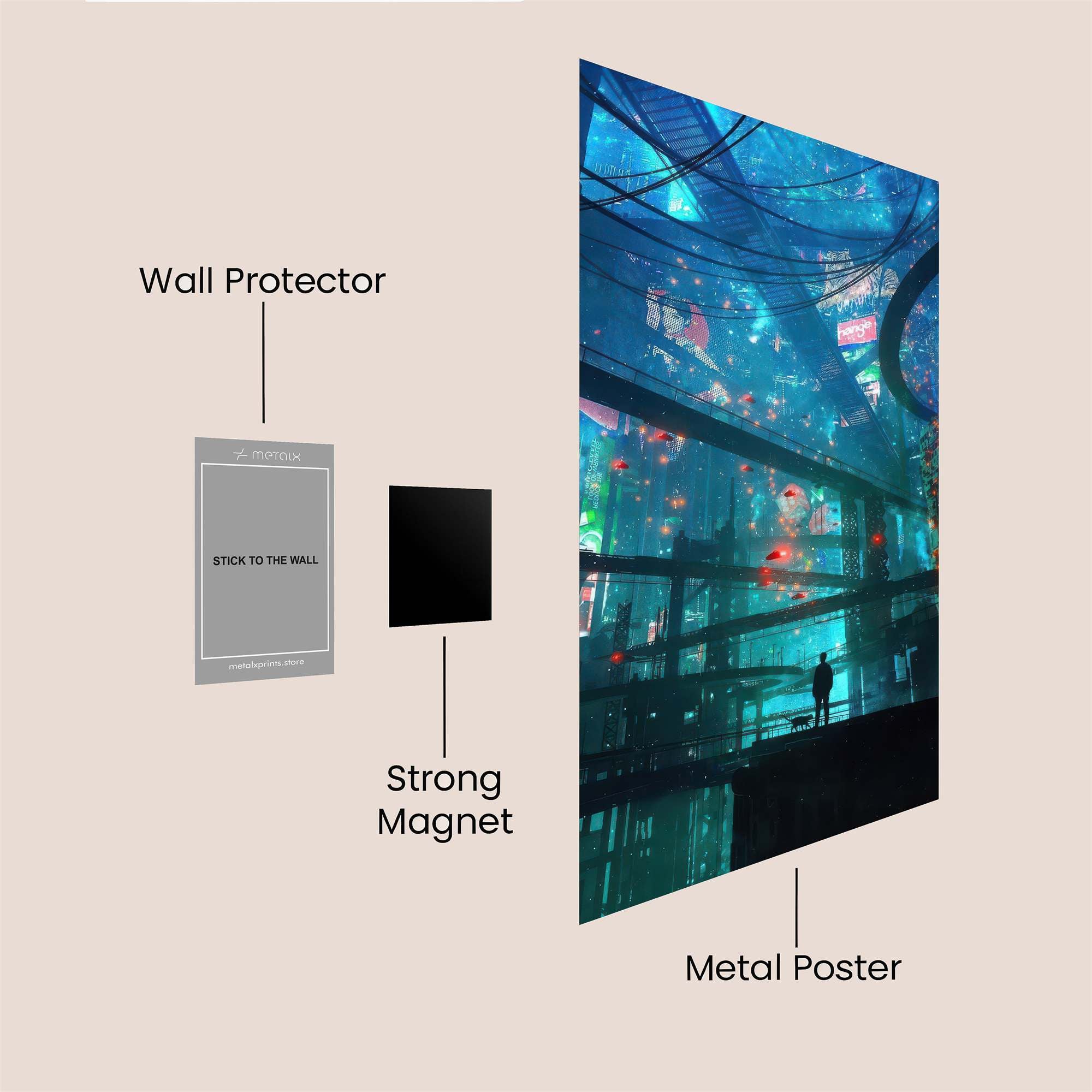 Neon Solitude Safe Wall Magnetic / M